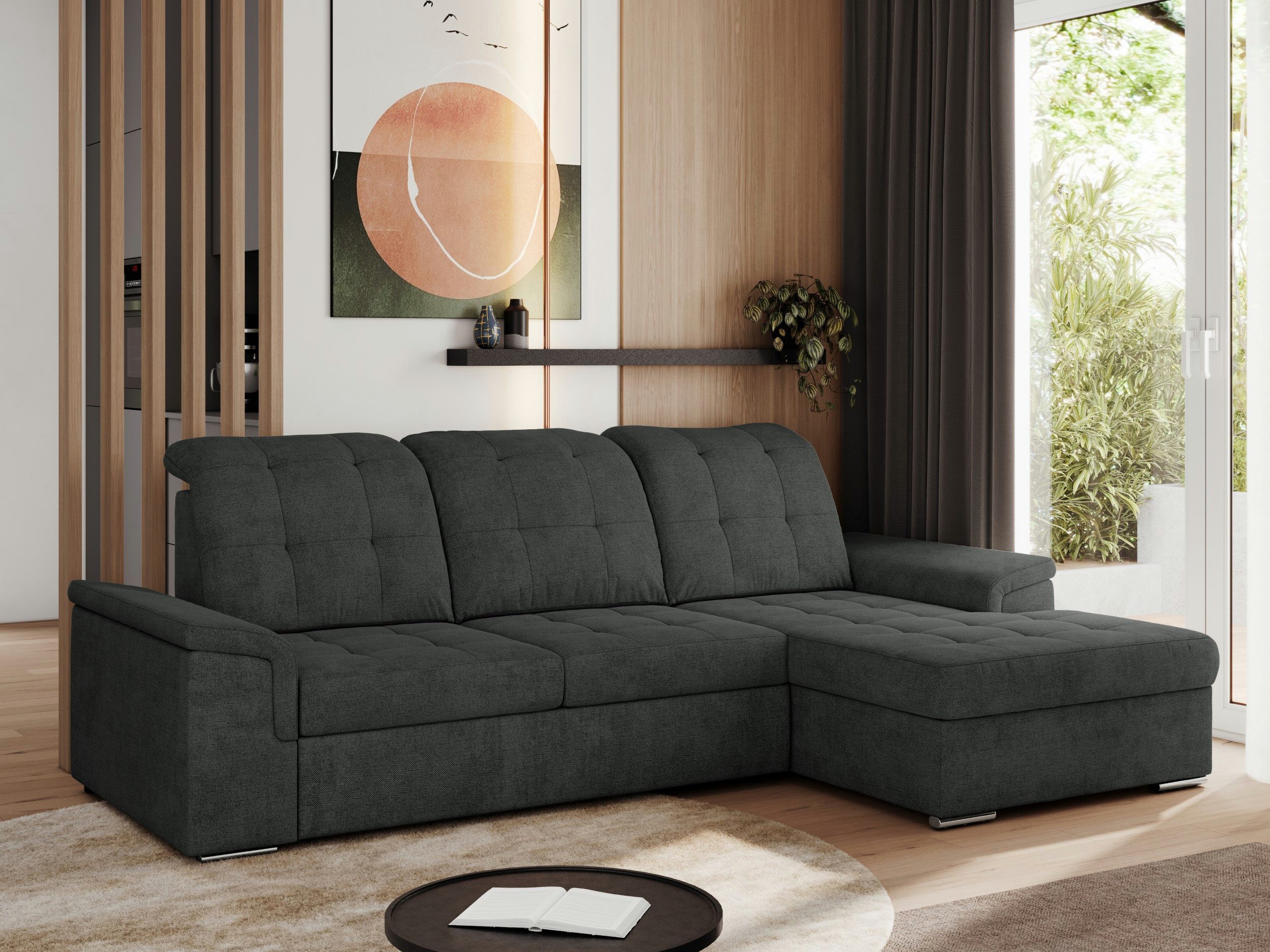 MKS MÖBEL Ecksofa MADRITO L, Set, Schlafsofa, Wellenfedern, T30-Schaum, Ecksofa L-Form, Schlaffunktion, Bettkasten, Verstellbare Kopfstützen