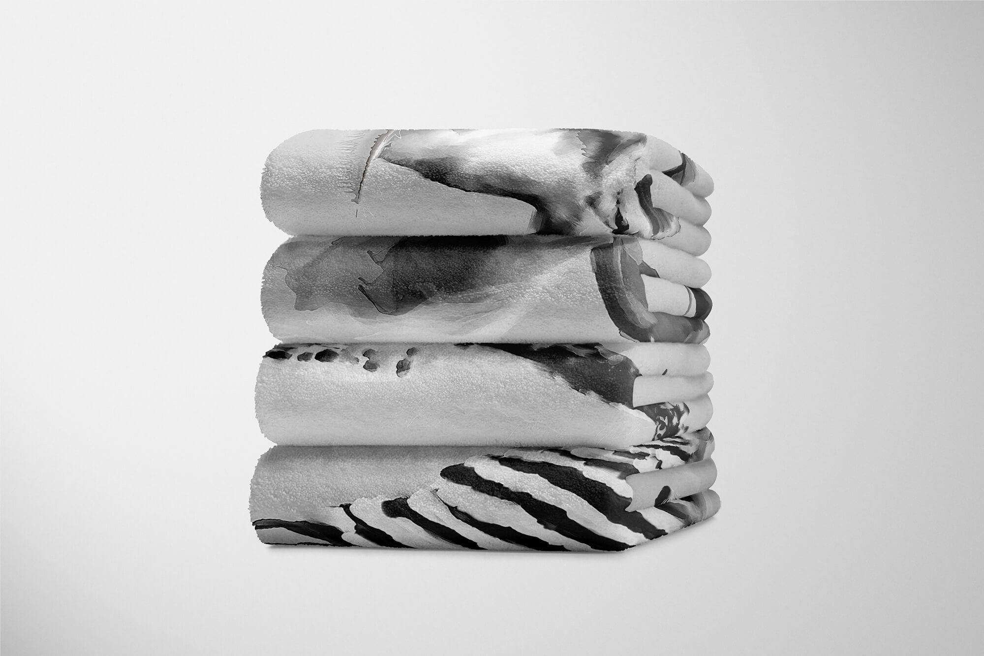 Handtuch (1-St), Art Kuscheldecke Baumwolle-Polyester-Mix Grau Giraffe Motiv, Handtücher Sinus Saunatuch Handtuch Strandhandtuch