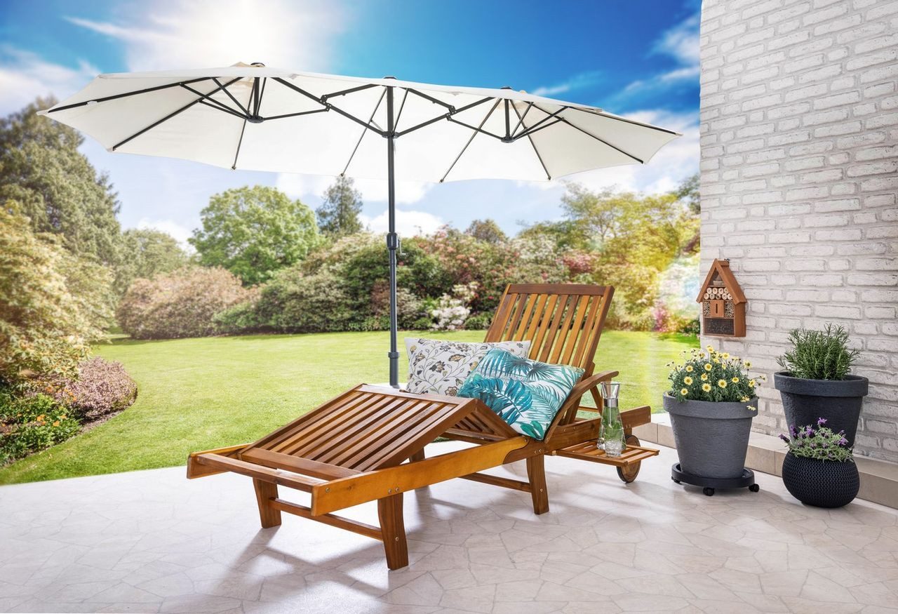 CHILLROI Gartenliege Verstellbare Sonnenliege aus Akazienholz günstig online kaufen