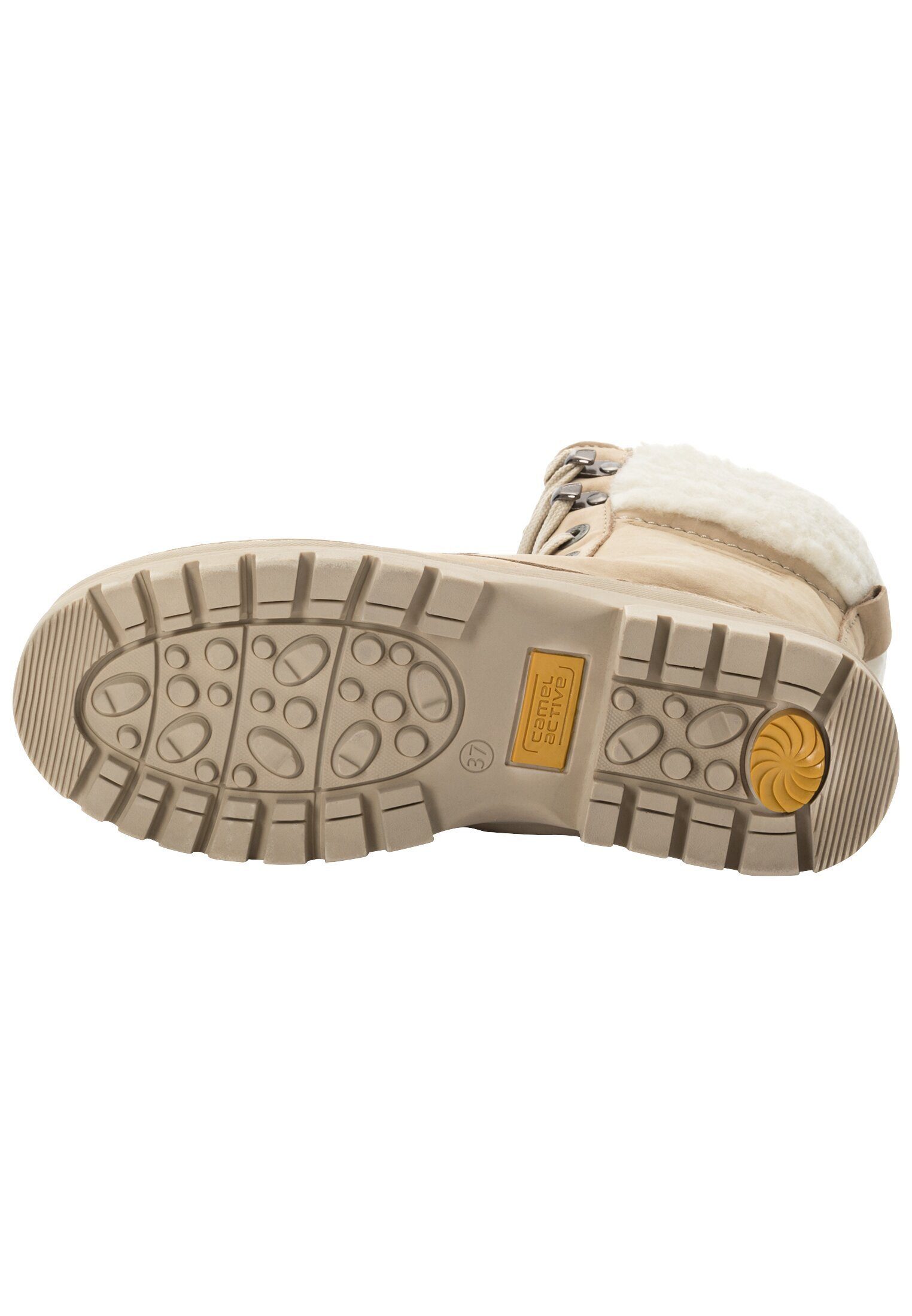 camel active Stiefel aus Nubukleder mit warmem Wollfutter Schnürstiefel