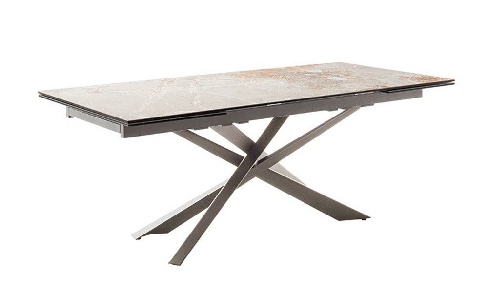MCA furniture Esstisch Esstisch Tesero, grau / Edelstahl, ausziehbar, 200(300) x 95 (No-Set)