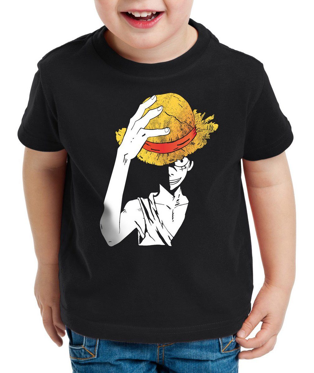 style3 T-Shirt Ruffy Straw Strohhut one piece anime Hut pirat piratenbande