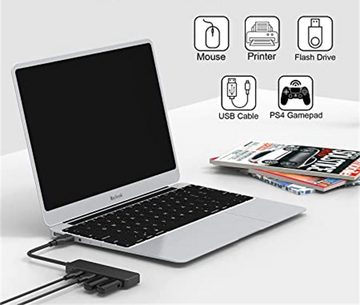 ELEKIN 4 Port USB 3.0 Hub USB Verteiler,Kompatibel mit Laptops und PC USB-Adapter
