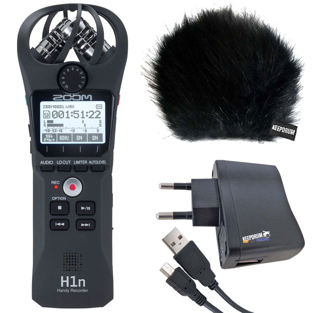 Zoom Audio »Zoom H1n Handy Recorder + Zubehör-Set« Digitales Aufnahmegerät