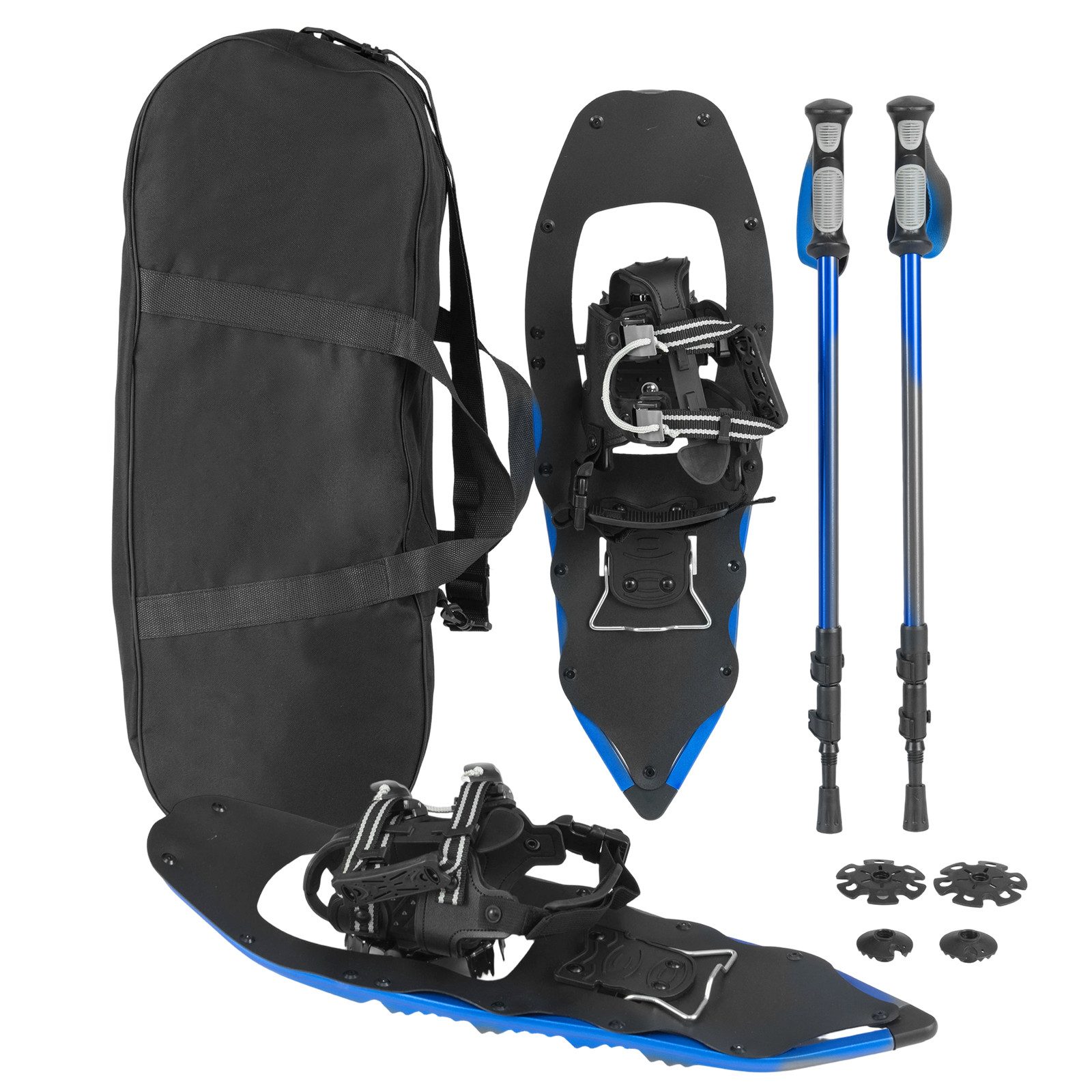 COSTWAY Schneeschuhe, mit Trekkingstöcken, Schuhgröße 35-45 bis 90kg