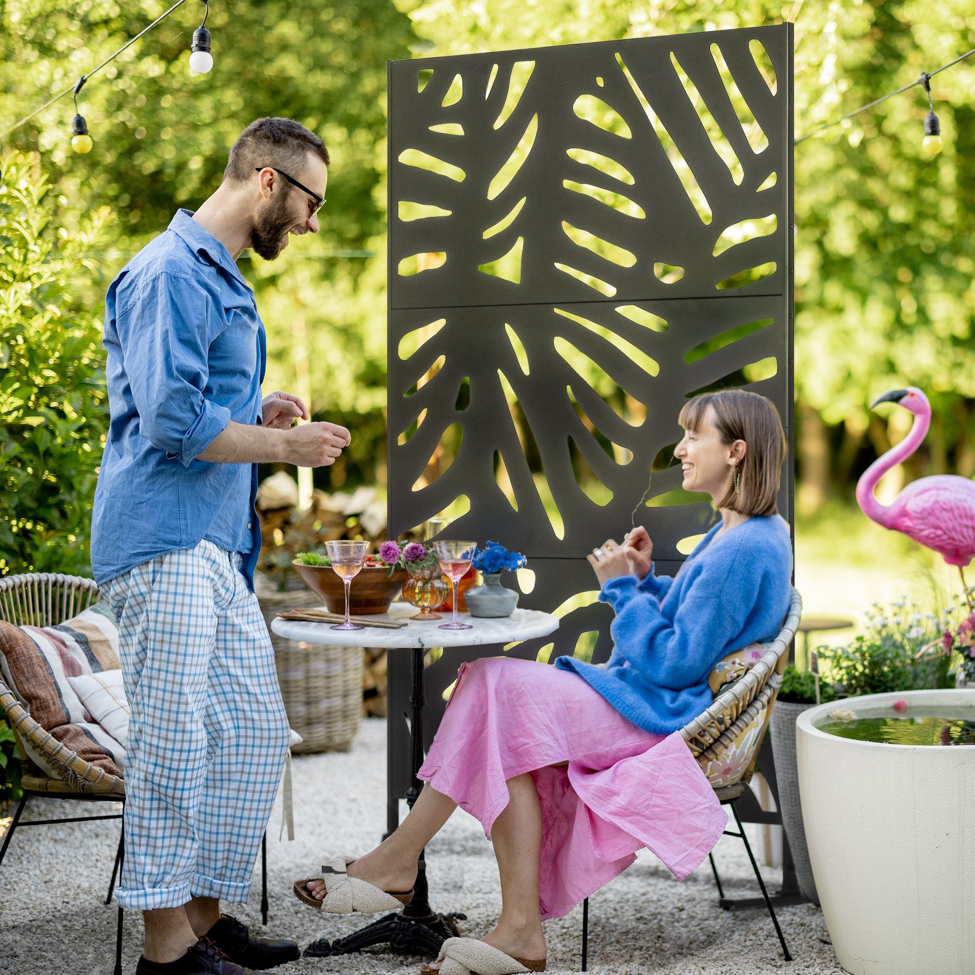 Outsunny Paravent Gartensichtschutz 122 x 198 günstig online kaufen