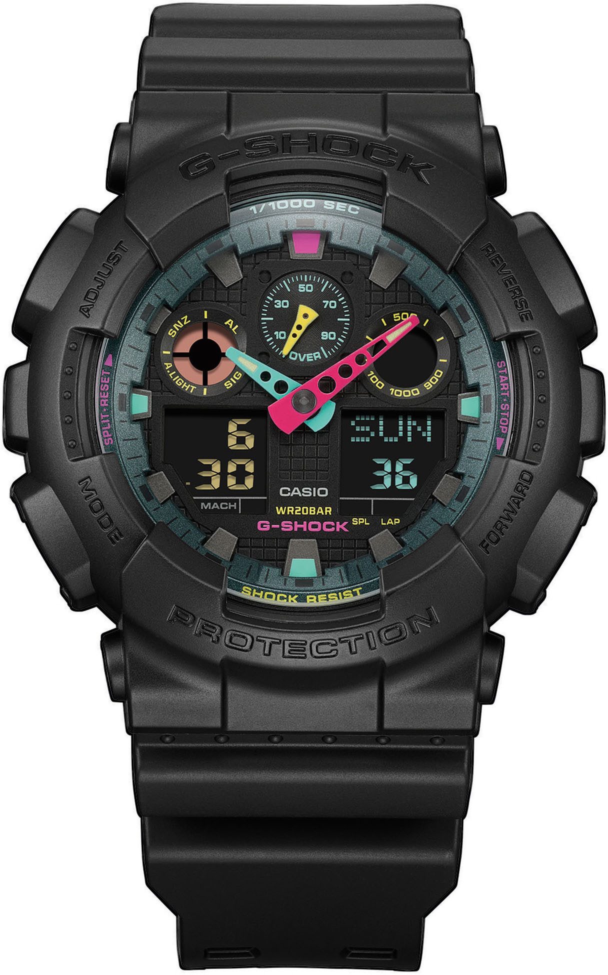 CASIO G-SHOCK Chronograph GA-100B-4AER, Quarzuhr,Armbanduhr,Herrenuhr,digital, bis 20 bar wasserd.Resinarmband