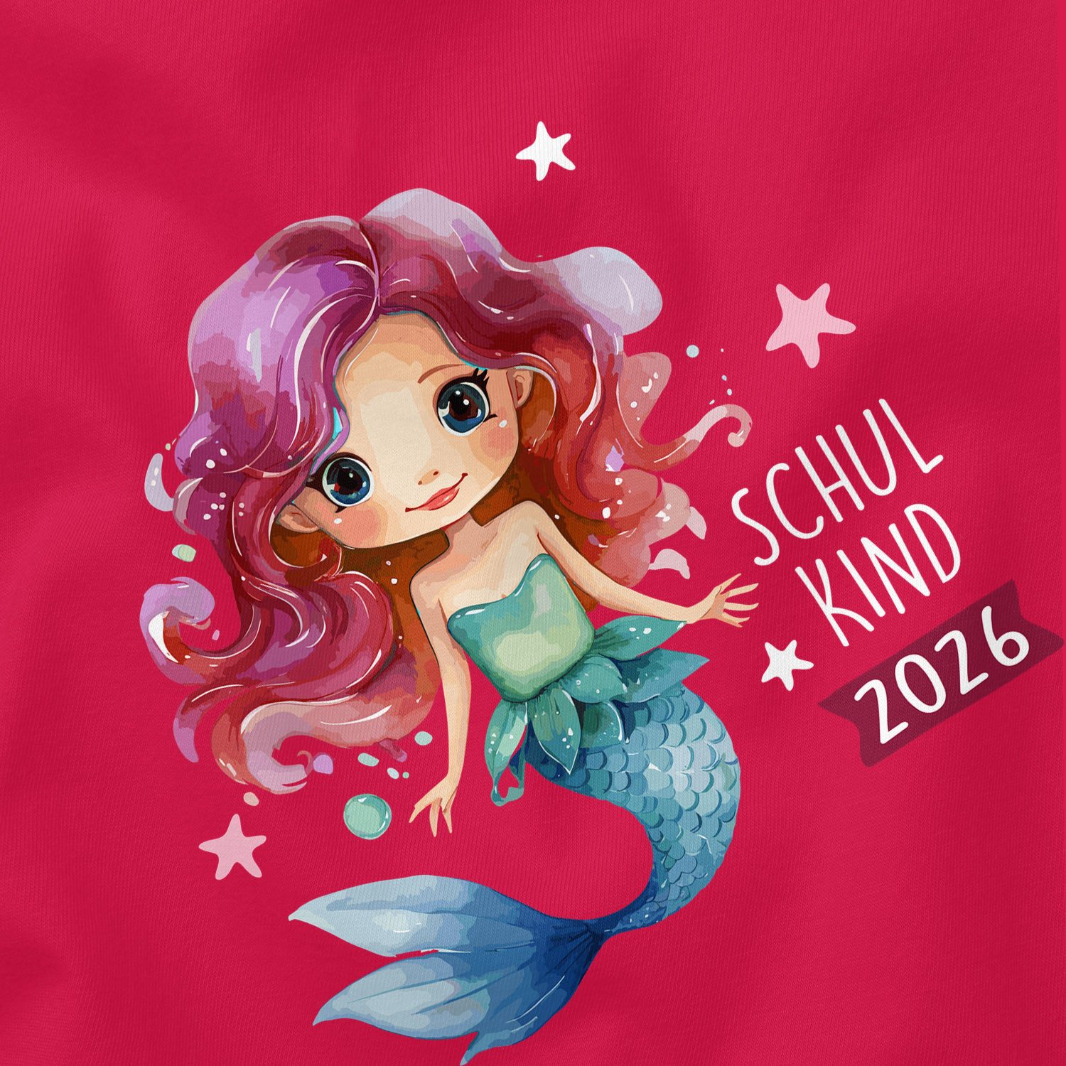 SpecialMe Print-Shirt Mädchen Einschulung T-Shirt 2026 Meerjungfrau – Schulkind 2026 Shirt – Bild 5 von 5