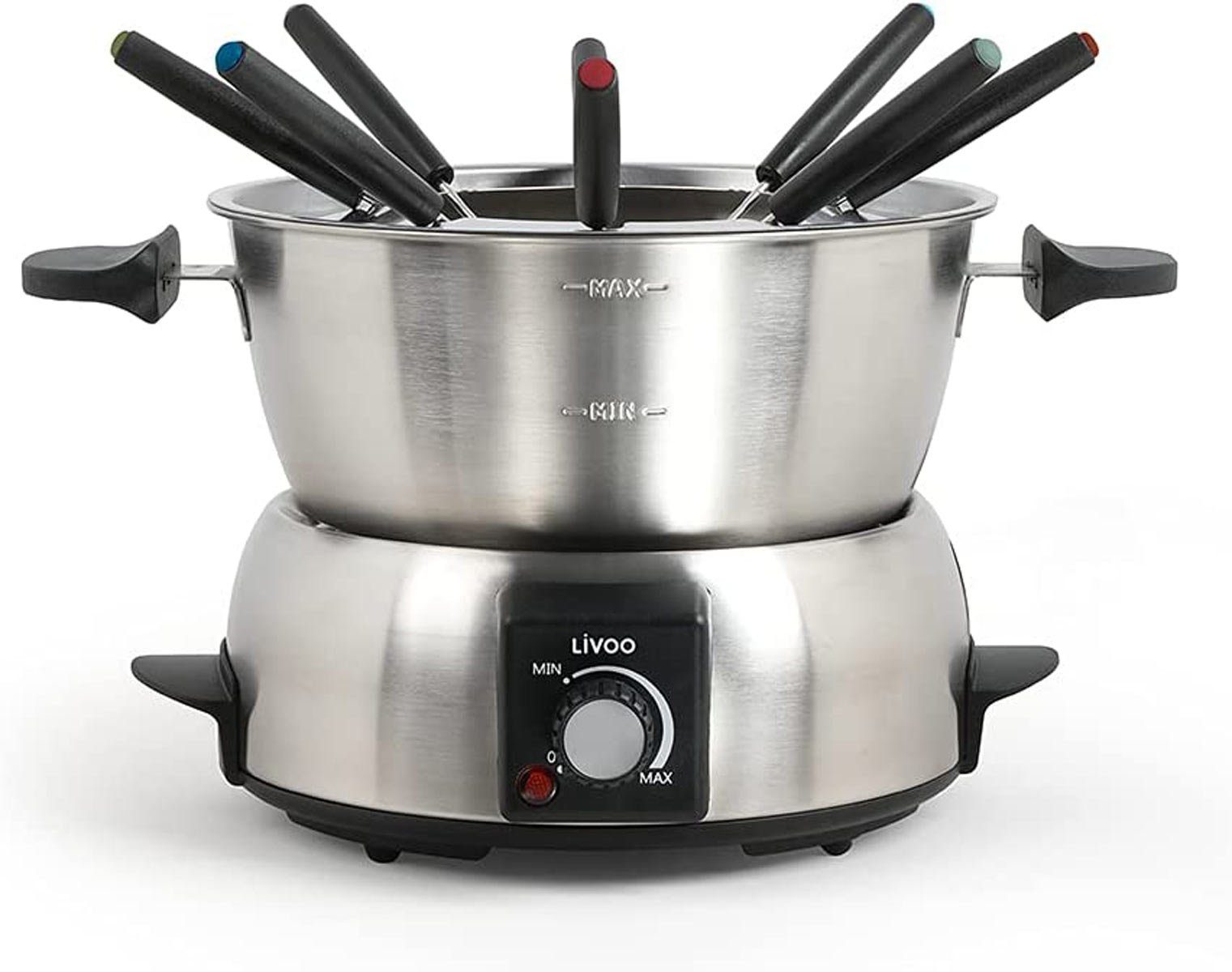 LIVOO Elektro-Fondue DOC 263 elektrisches Fondue-Set, Edelstahl, für 8 Personen