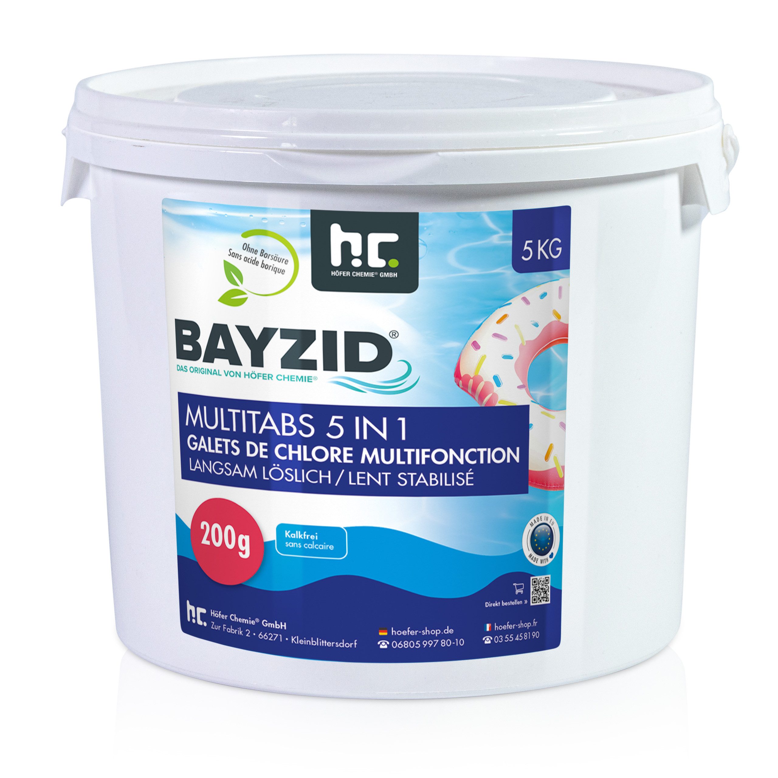 BAYZID Chlortabletten 5 kg BAYZID® Multitabs 200g 5in1 für Pools