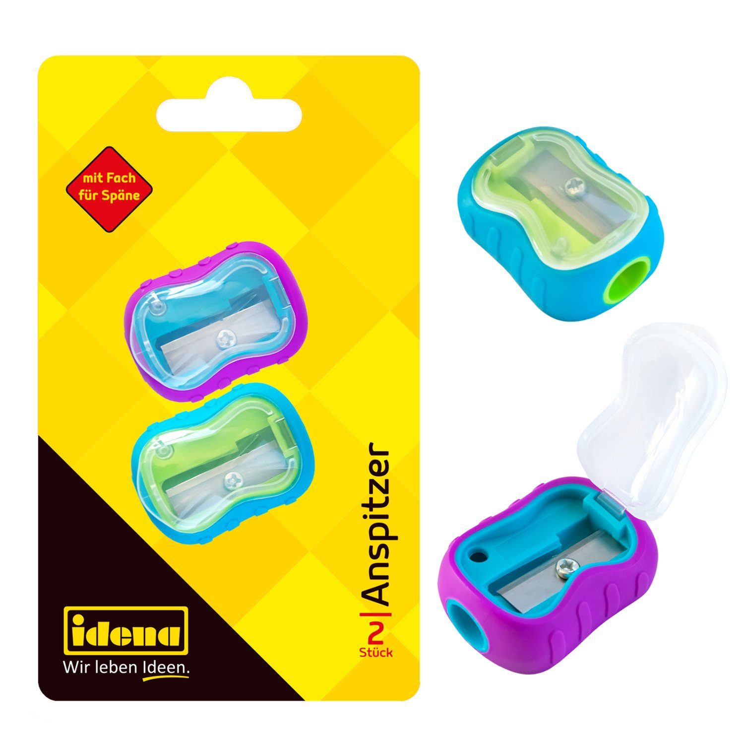 Idena Anspitzer Idena Anspitzer gummiert mit Deckel 2er