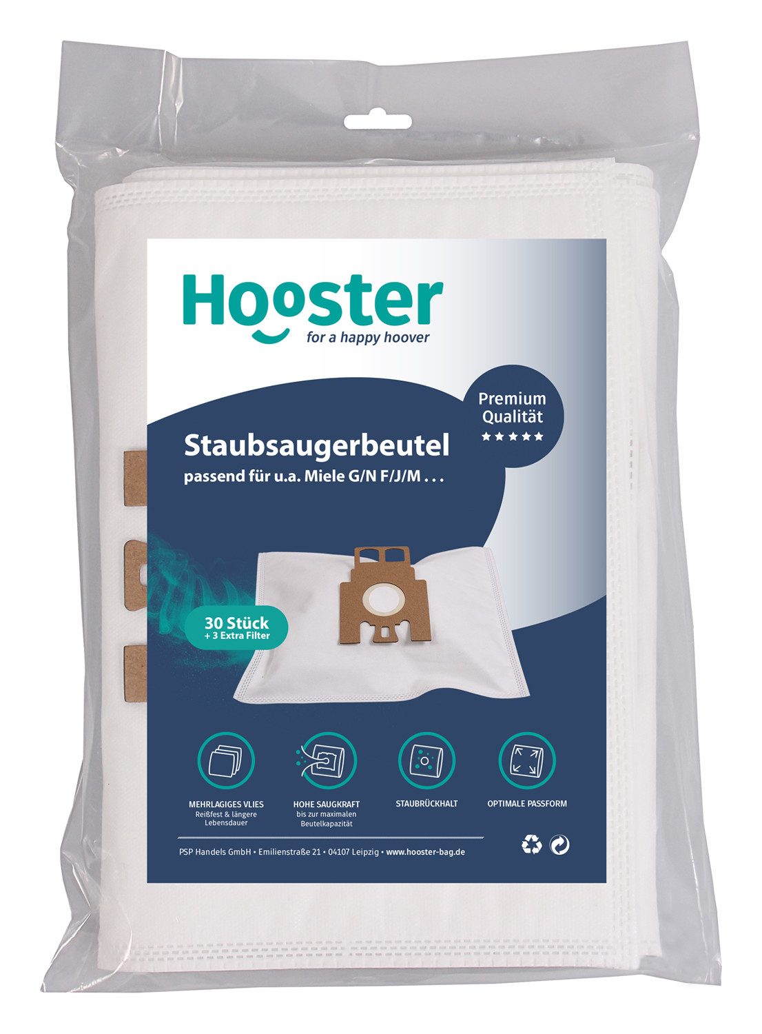 Hooster Staubsaugerbeutel 30 Stück für Miele S8360 / S 8360 Powerline, /Ecoline Beutel inkl. Microfilter