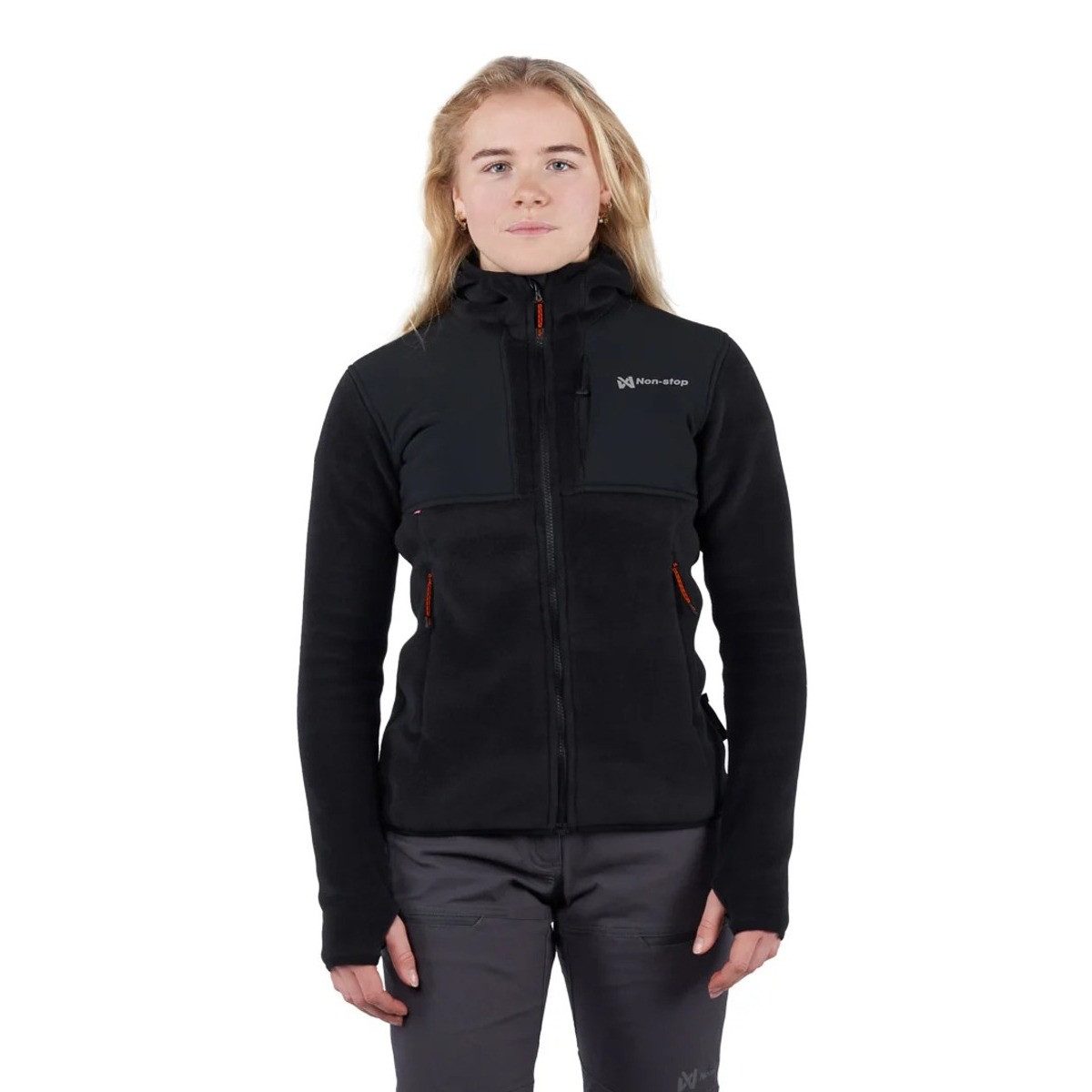 Outdoorjacke Damen Kapuzenjacke Hoodie FZ schwarz