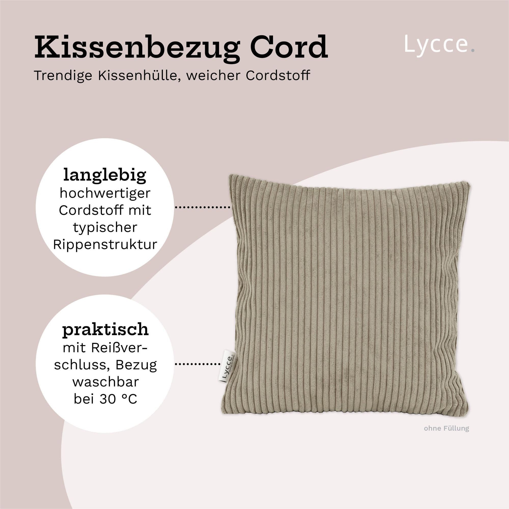 Lycce Dekokissen Kissenbezug aus trendigem Cordstoff günstig online kaufen