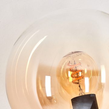 hofstein Stehlampe Stehlampe aus Metall/Glas in Schwarz/Rauch/Bernstein/Klar, ohne Leuchtmittel, Leuchte mit Glasschirmen(15cm), 170cm, 3 x E14, ohne Leuchtmittel