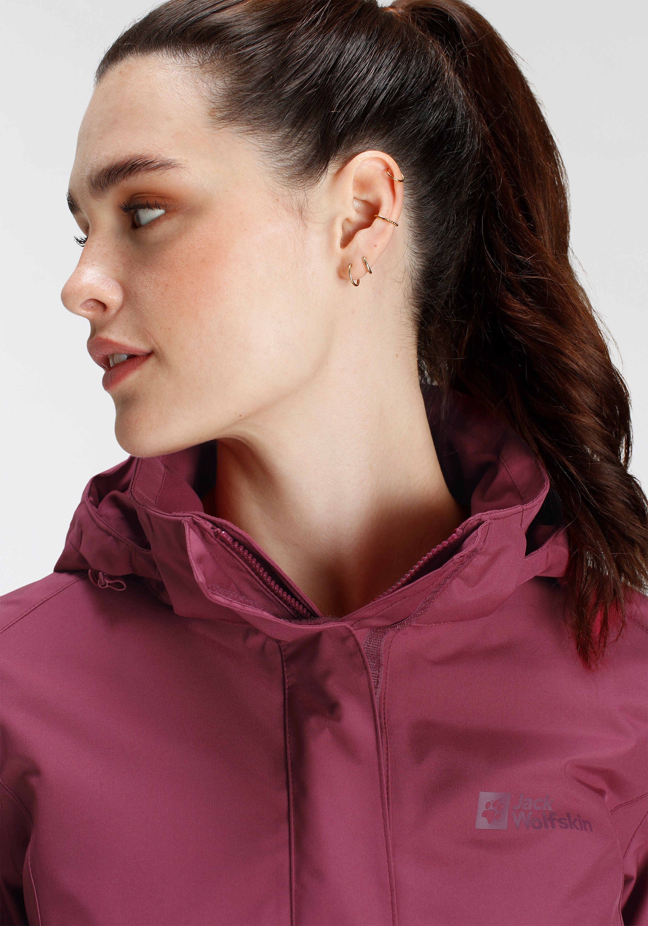 Jack Wolfskin Funktionsjacke TOCORA JACKET Winddicht red WOMEN & & Wasserdicht sangria Atmungsaktiv