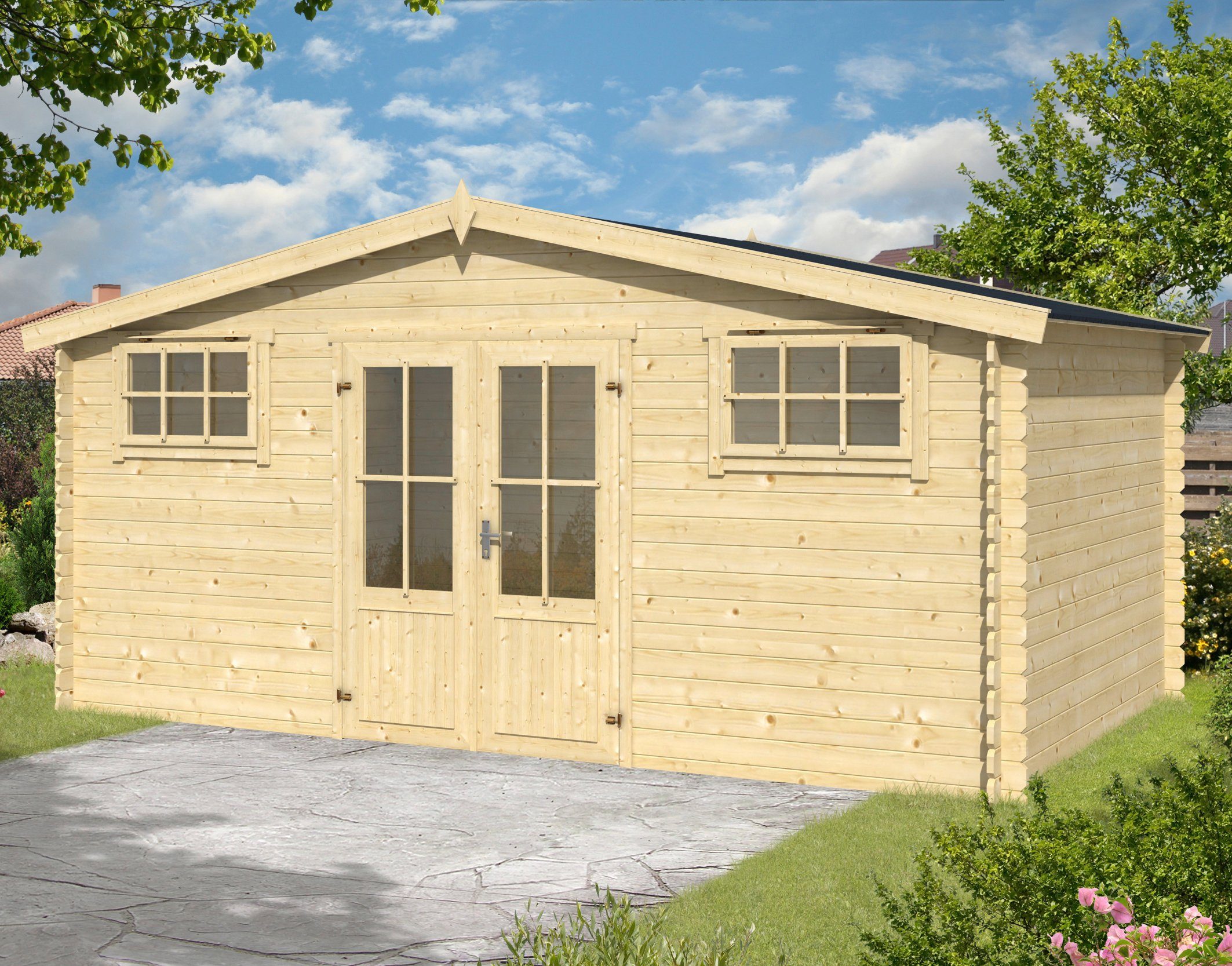 LASITA MAJA Gartenhaus Washington, BxT: 519x396 cm, Blockbohlenhaus 28mm