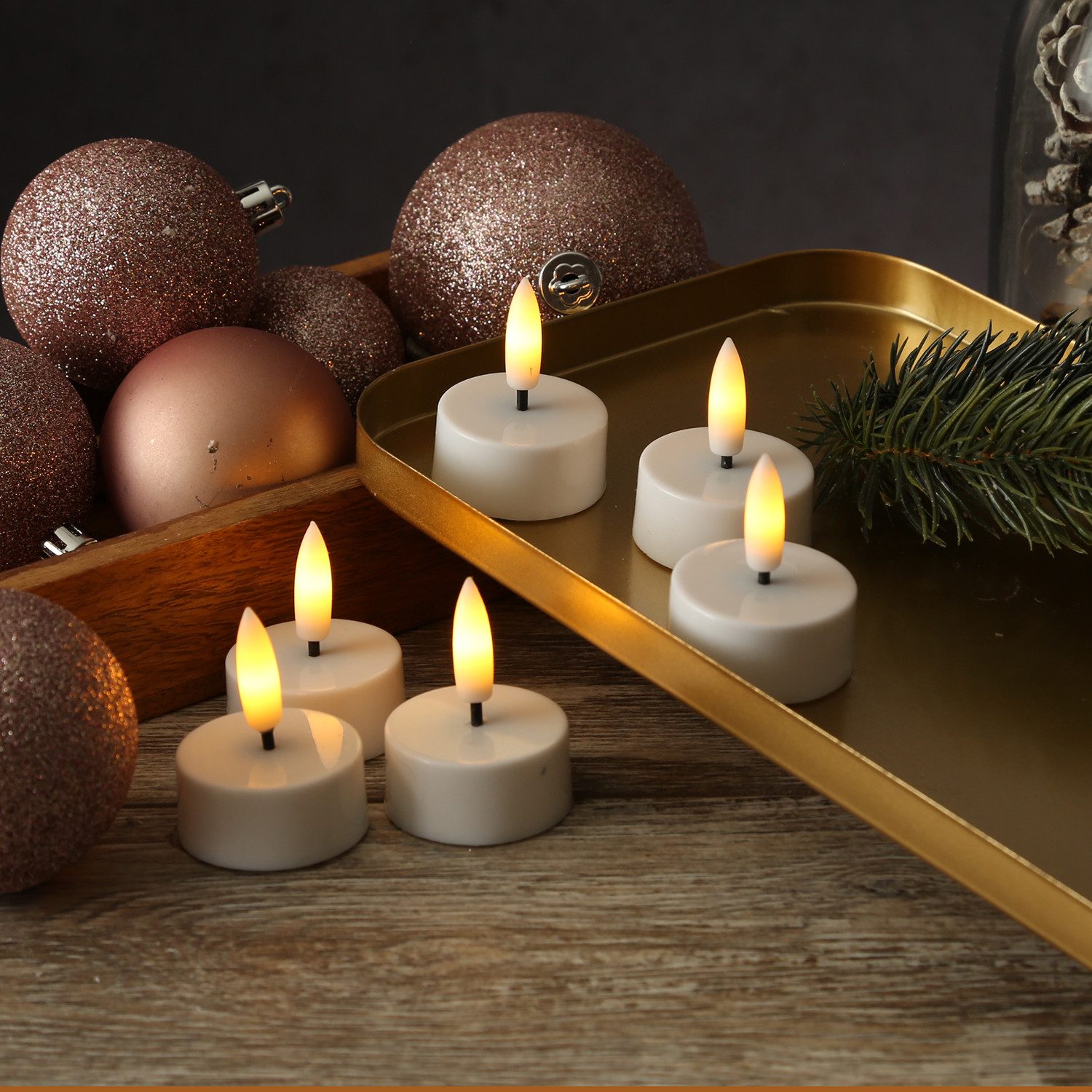 6 LED-Teelichter Mit Timer & Fernbedienung – Flammenlos, Batteriebetrieben, Warmweiß