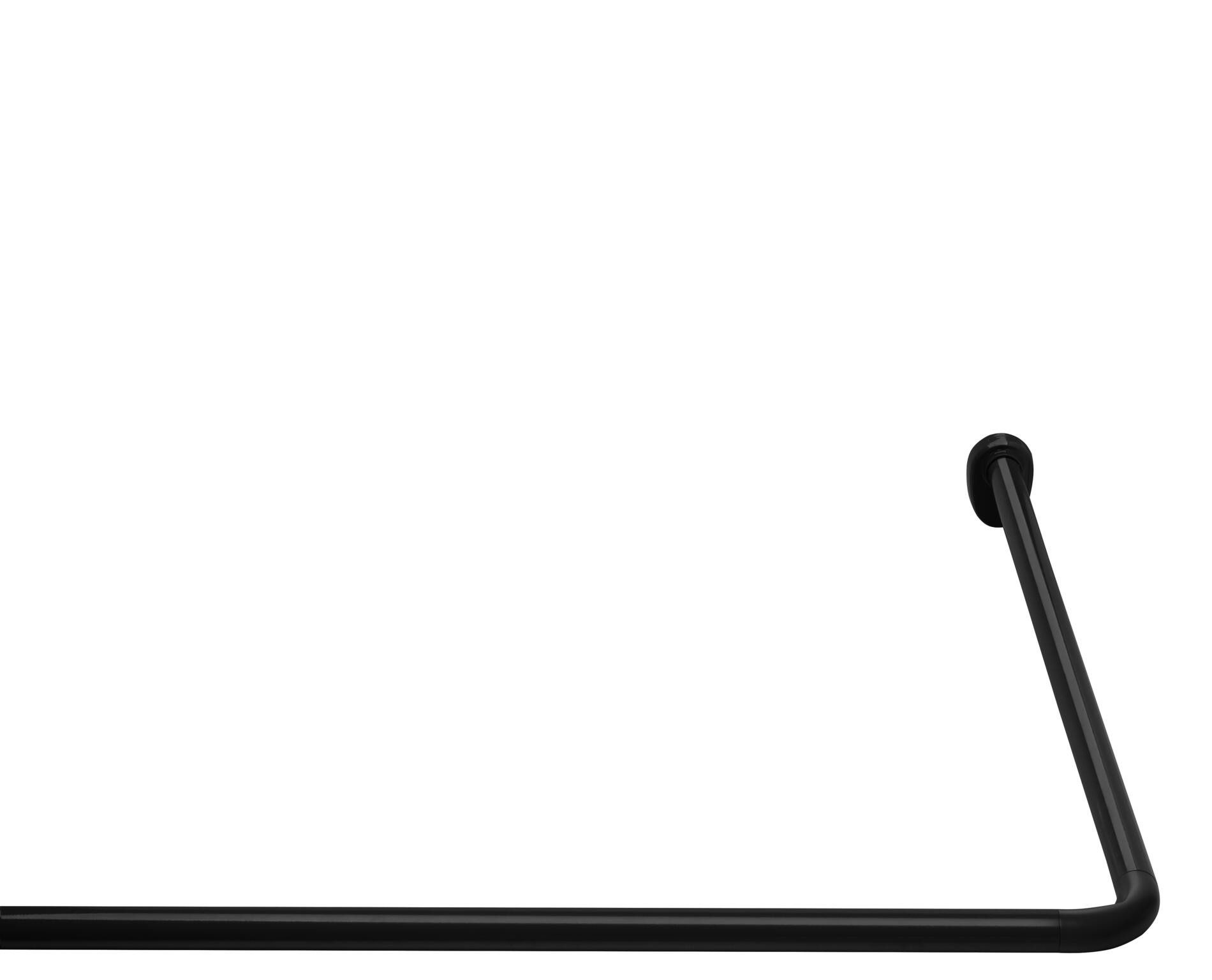 Ridder Duschvorhangstange Graz schwarz, Aluminium, Kunststoff