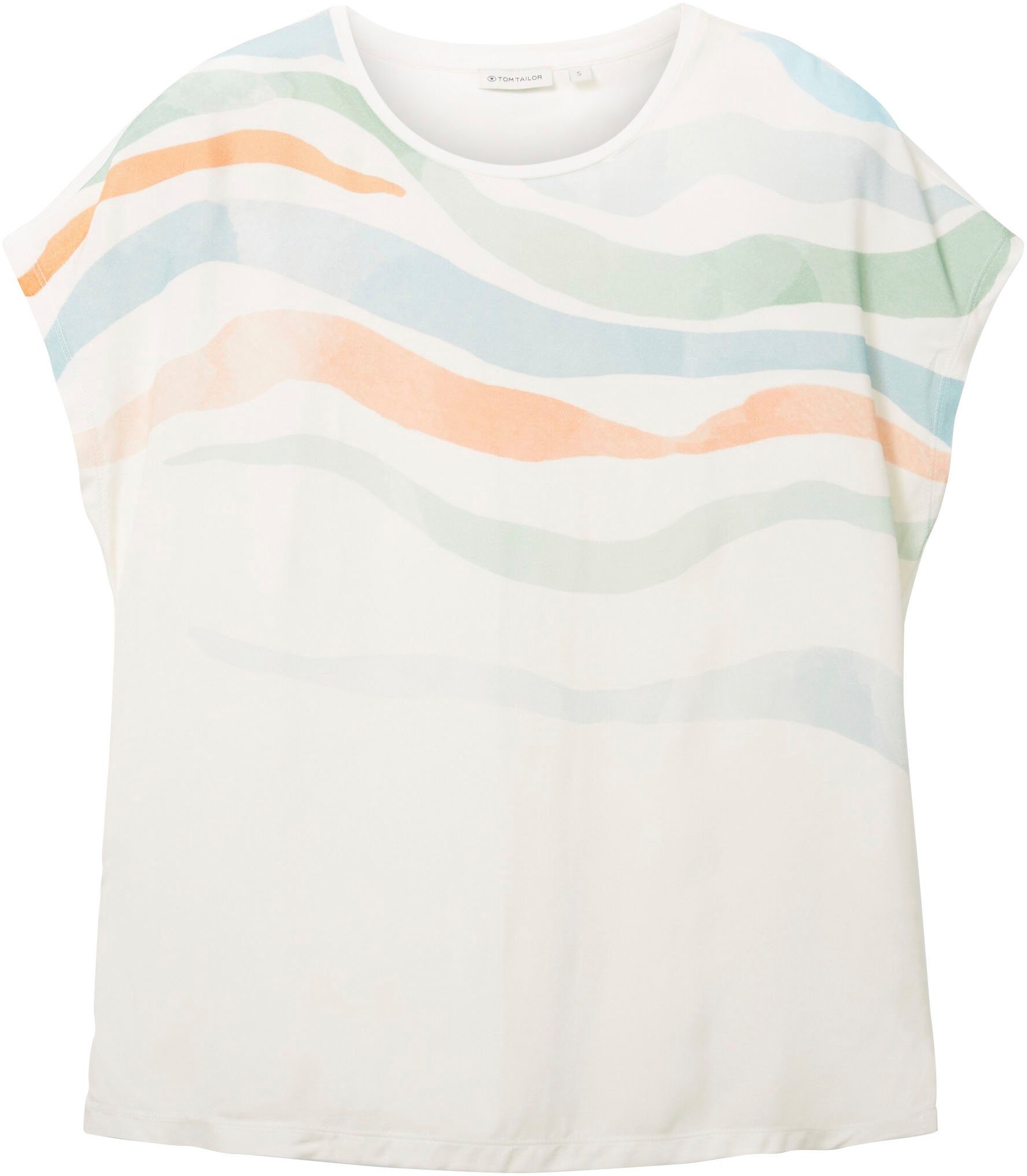 TOM TAILOR T-Shirt wellenförmigem Print mit