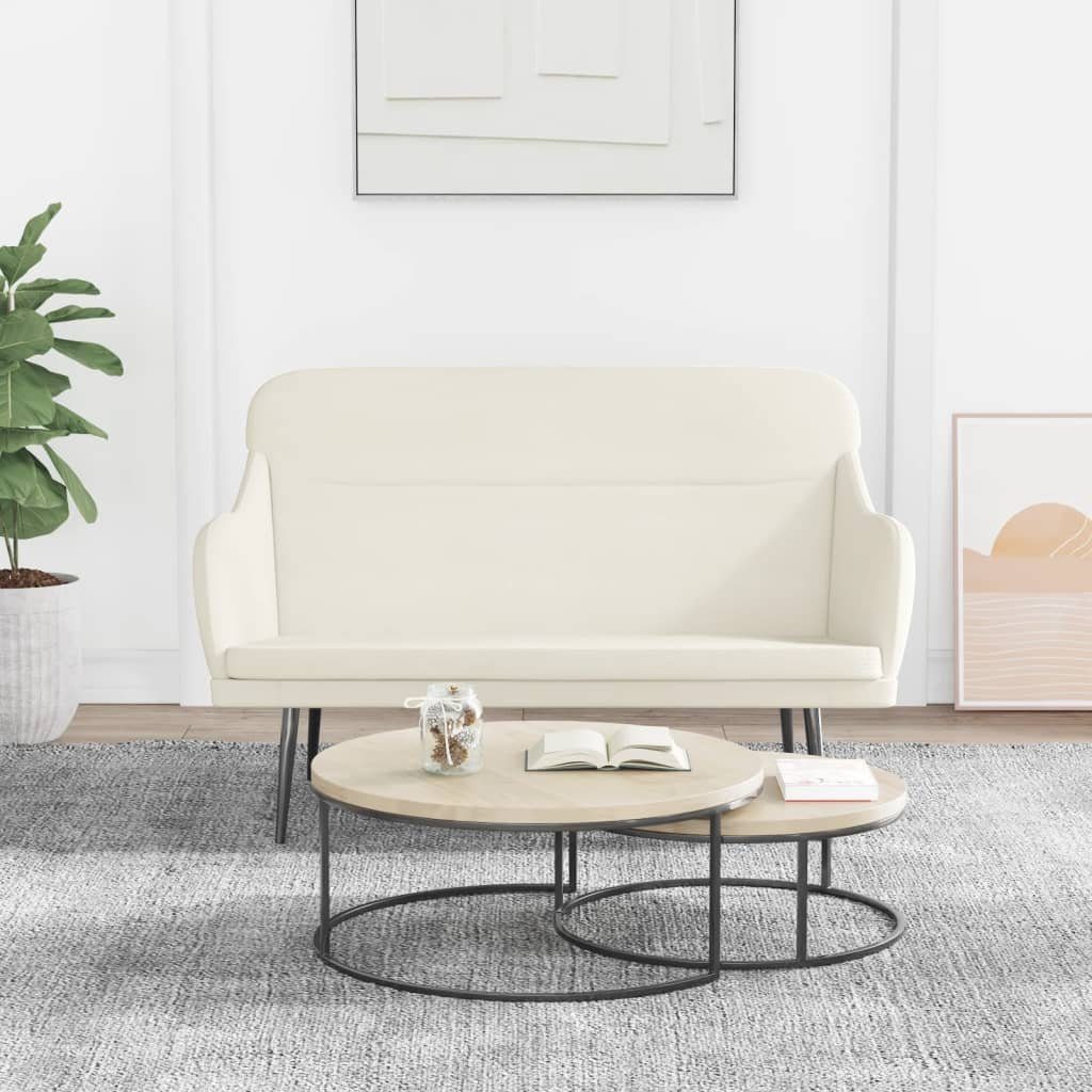 furnicato Sitzbank Creme 110x76x80 cm Samt (1-St)