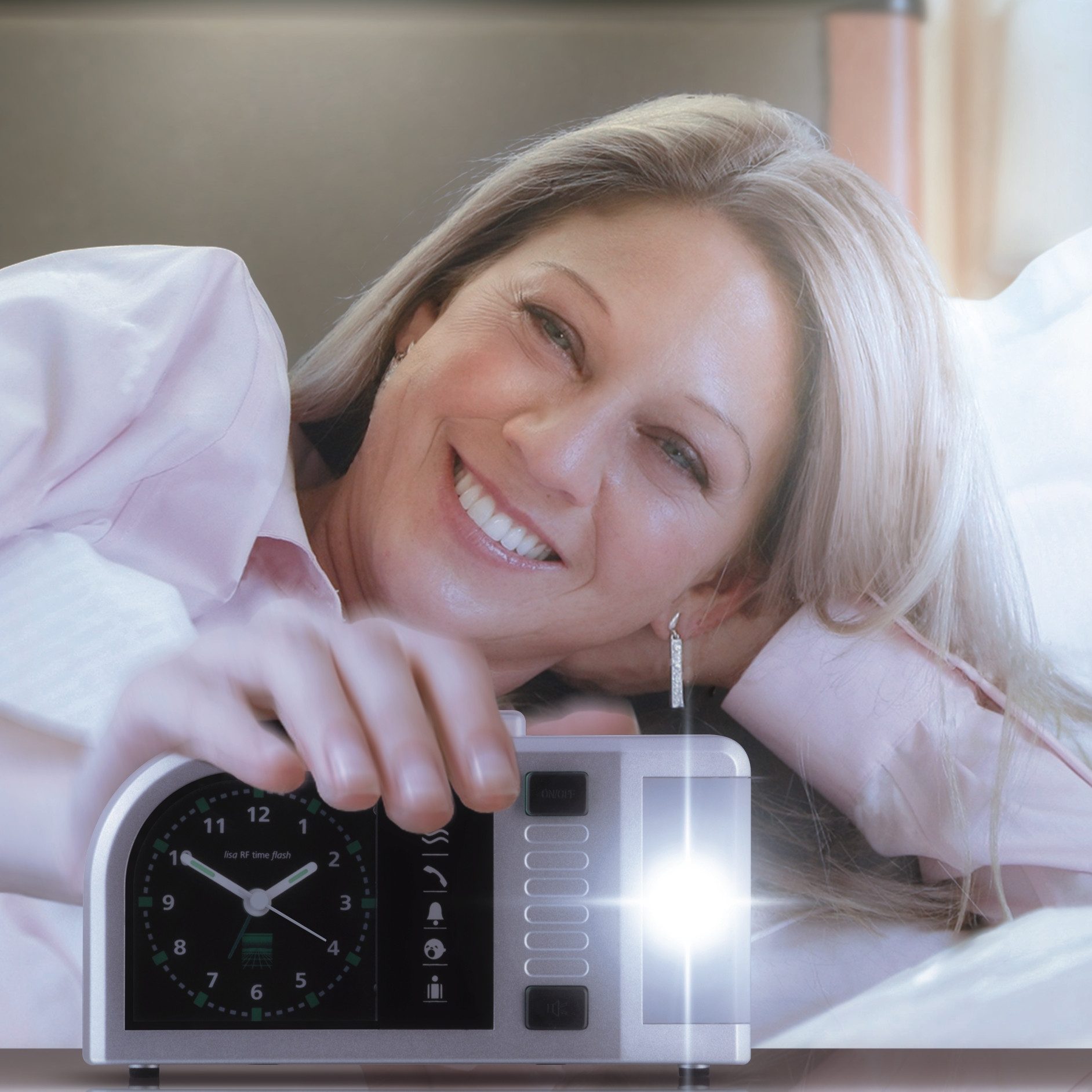 HUMANTECHNIK Wecker timeflash Lichtwecker Anschlussmöglichkeit für Telefon günstig online kaufen