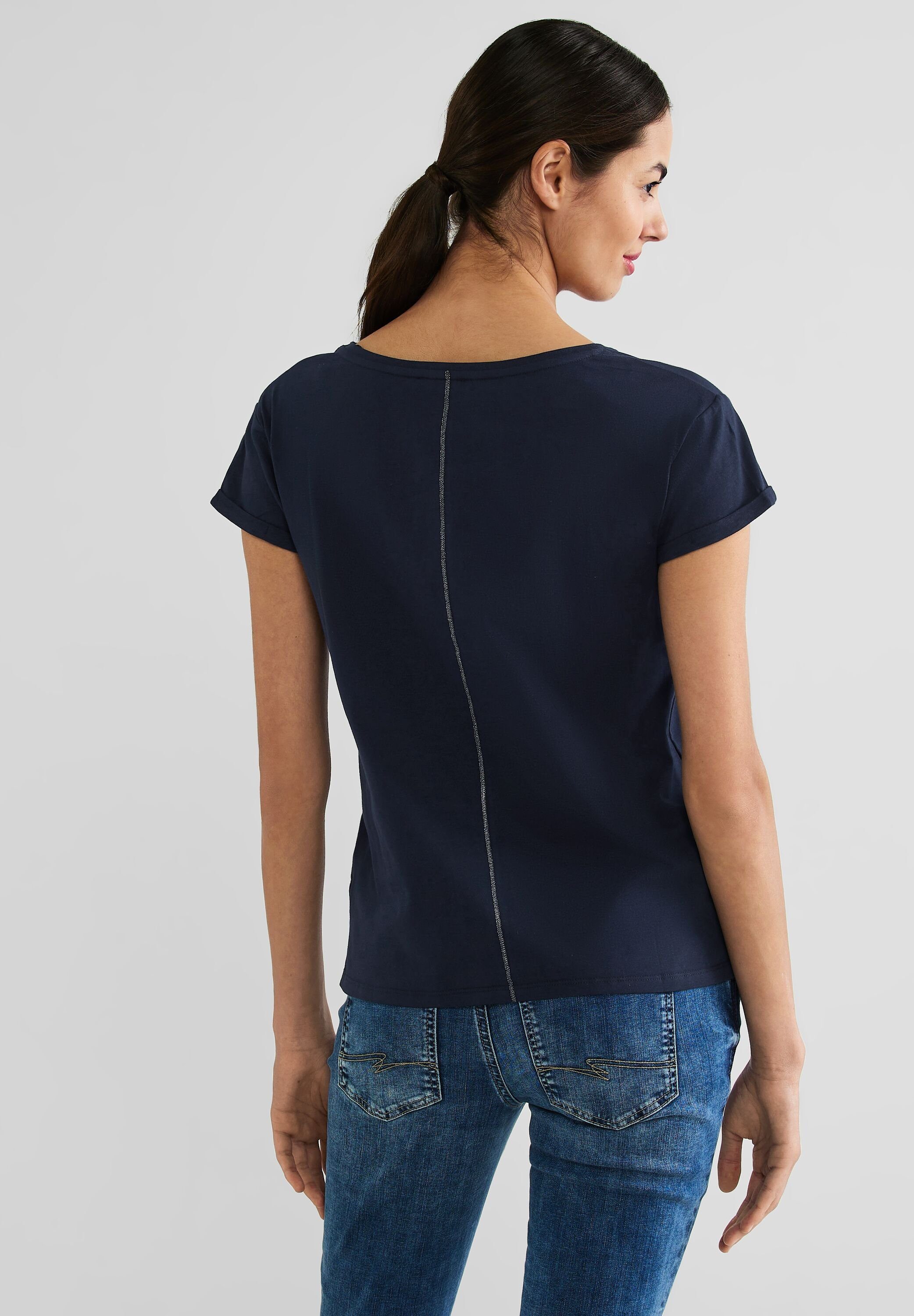 STREET ONE T-Shirt aus reiner Baumwolle blue deep