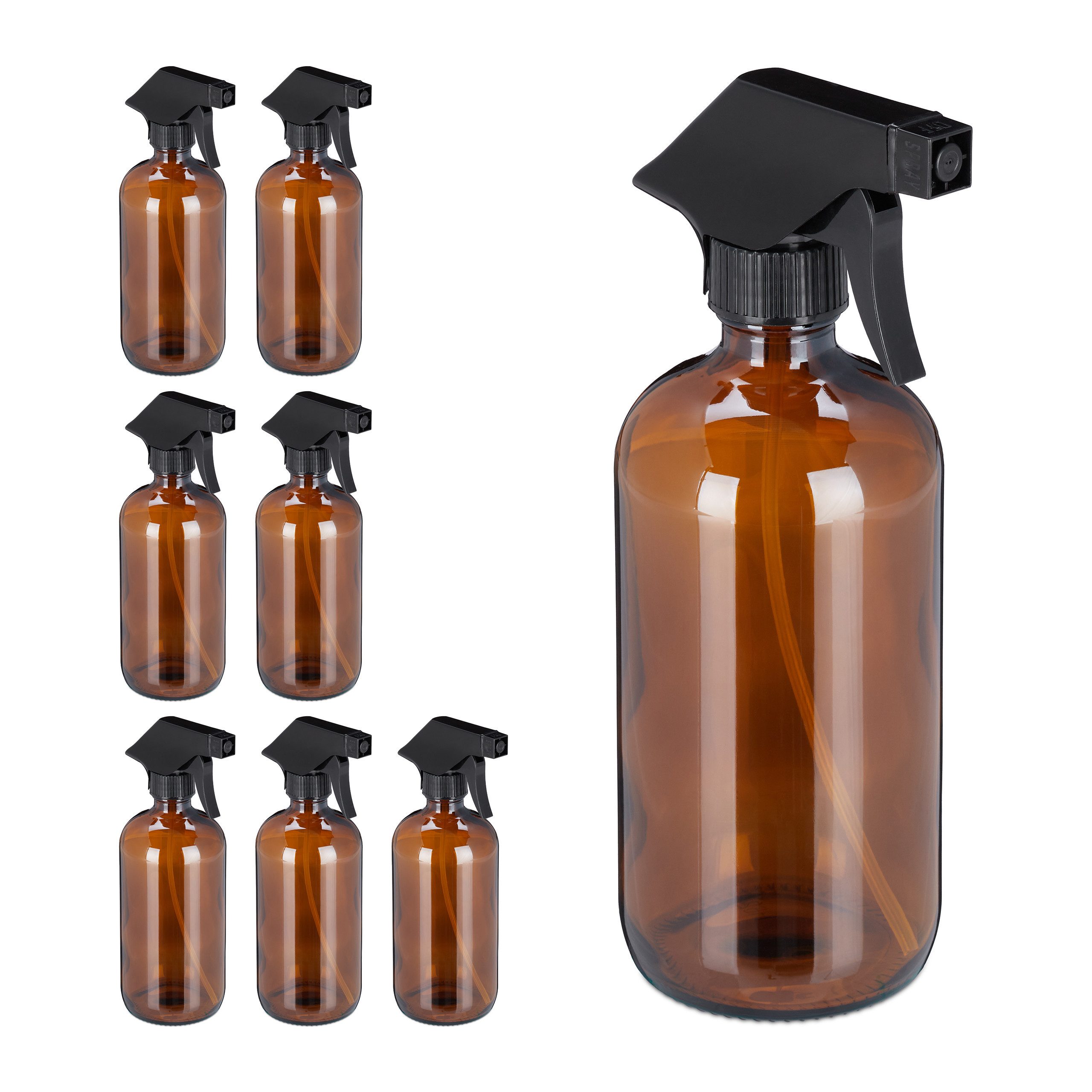 Sprühflasche 8 x Sprühflasche Glas Braun