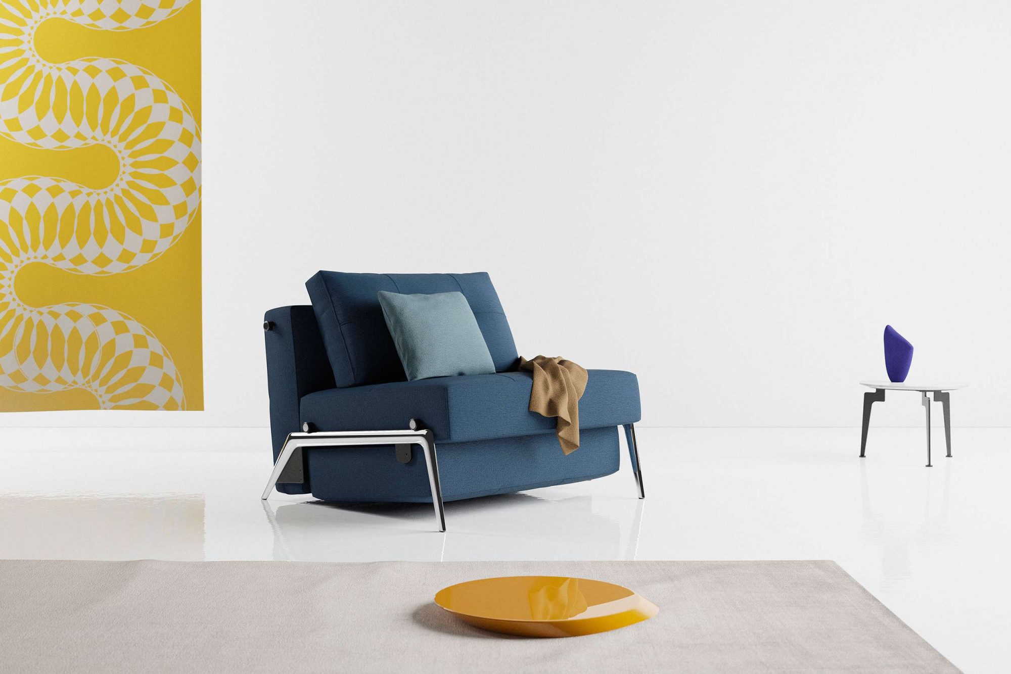 INNOVATION LIVING ™ Sessel CUBED Schlafsessel Füße chrom glänzend, Breite 95cm