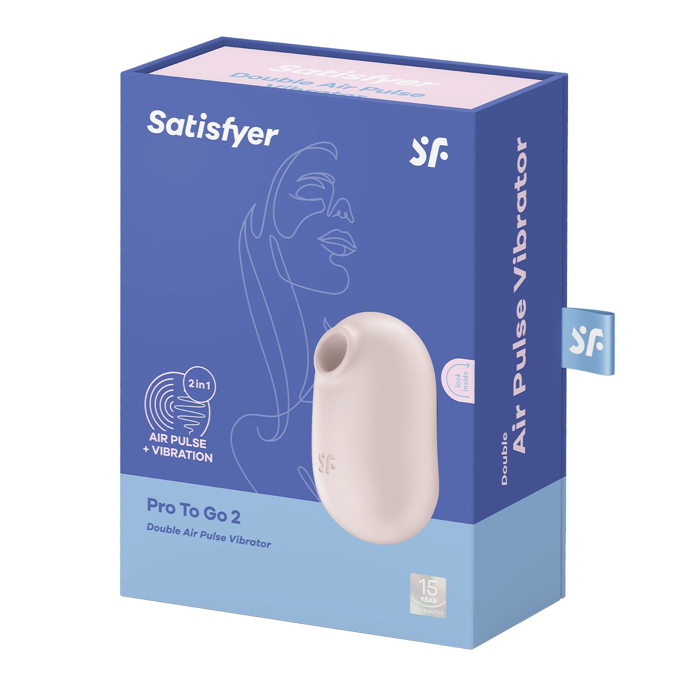 Satisfyer Go unterwegs, 2', 8,5 beige (1-tlg) To Klitoris-Stimulator 'Pro cm, für Satisfyer Druckwellenvibrator