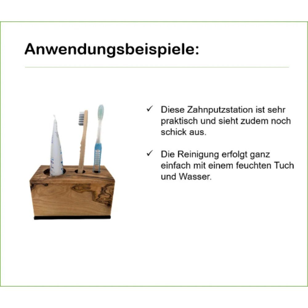 Manuel, Bad Olivenholz-erleben (1-St), für Zahnputzbecherhalter Ordnung Zahnputzstation sorgt im