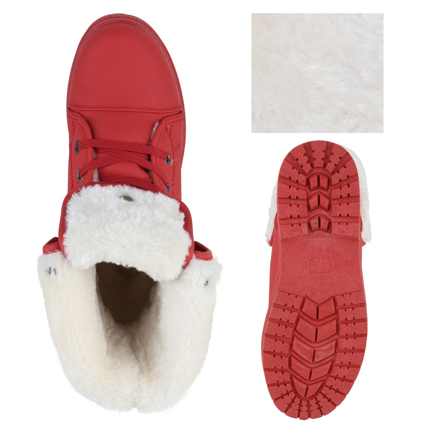 VAN HILL 840859 Sneaker Damen Sneaker High Chloe Warm gefütterte Winterschuhe mit Schnallen – Bild 4 von 4