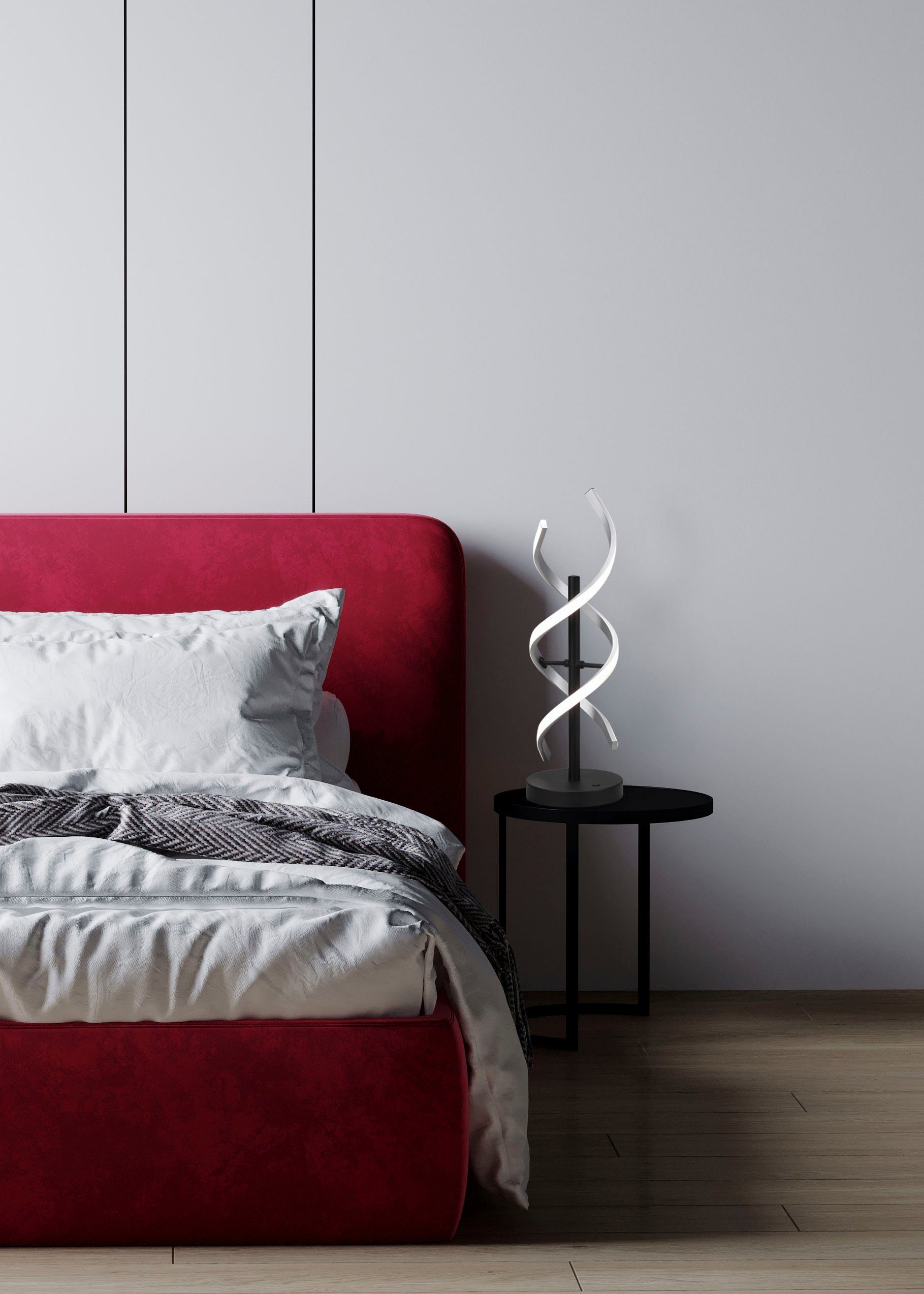 TRIO Leuchten LED Tischleuchte Sequence, Dimmfunktion, Farbwechsel, ohne Leuchtmittel, Farbwechsler, warmweiß - kaltweiß, Tischlampe dimmbar, Lichtfarbe einstellbar, Touch Steuerung, Memory