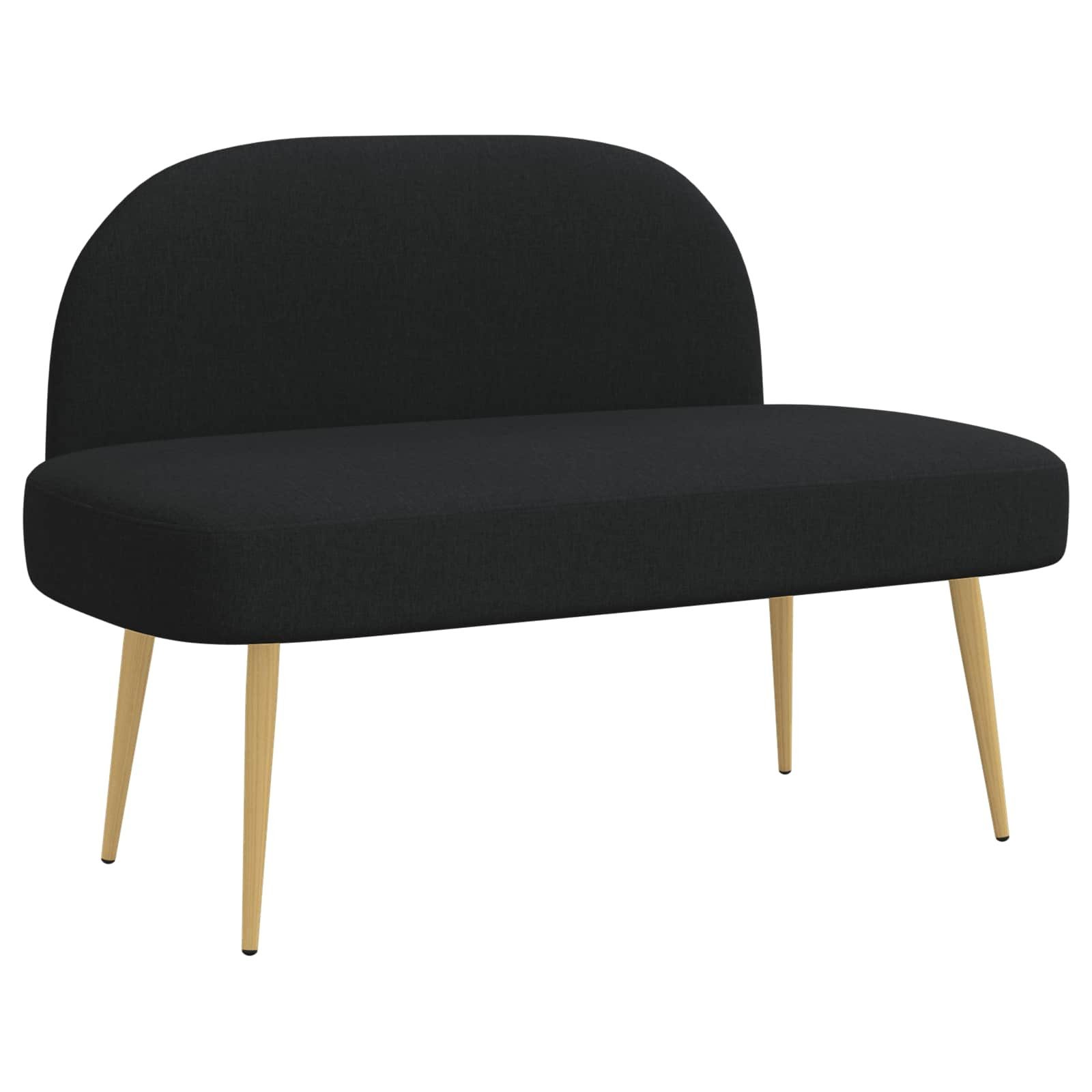 vidaXL Gepolsterte Bank mit Rückenlehne Schwarz 110 x 60 x 76 cm (1-St)