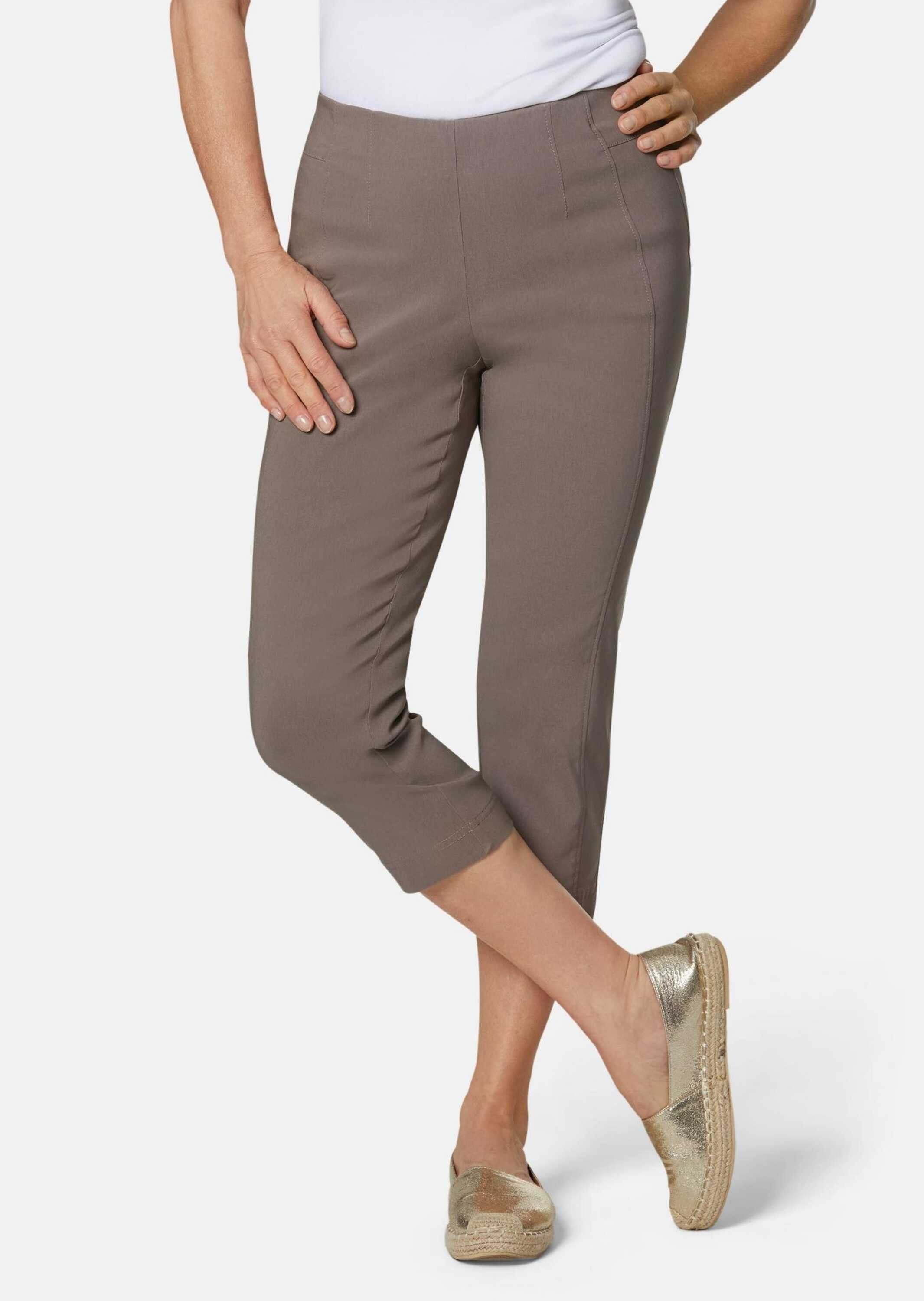 GOLDNER Schlupfhose 7/8-Super-Stretch-Schlupfhose taupe Louisa