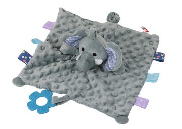 LEAN Toys Lernspielzeug Kuscheltier Elefantenmotiv Spielzeug Wannen Beißring Rassel Decke