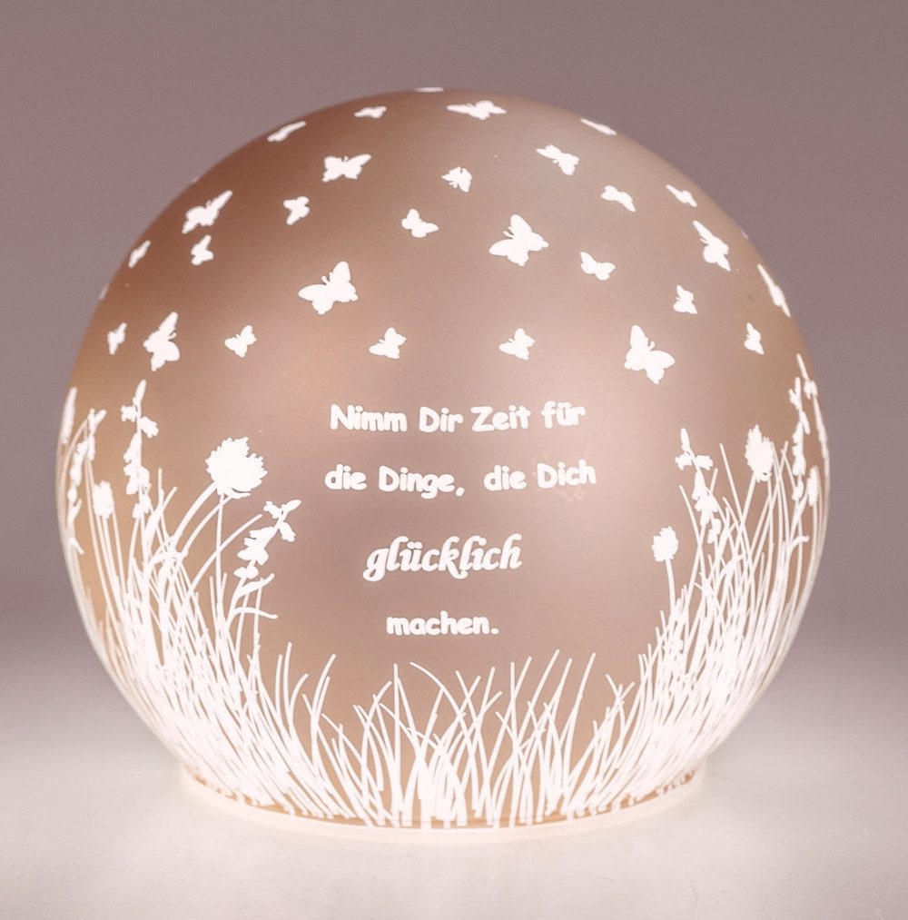 LED Dekolicht Kugel rose 10cm 12cm - Nimm dir Zeit