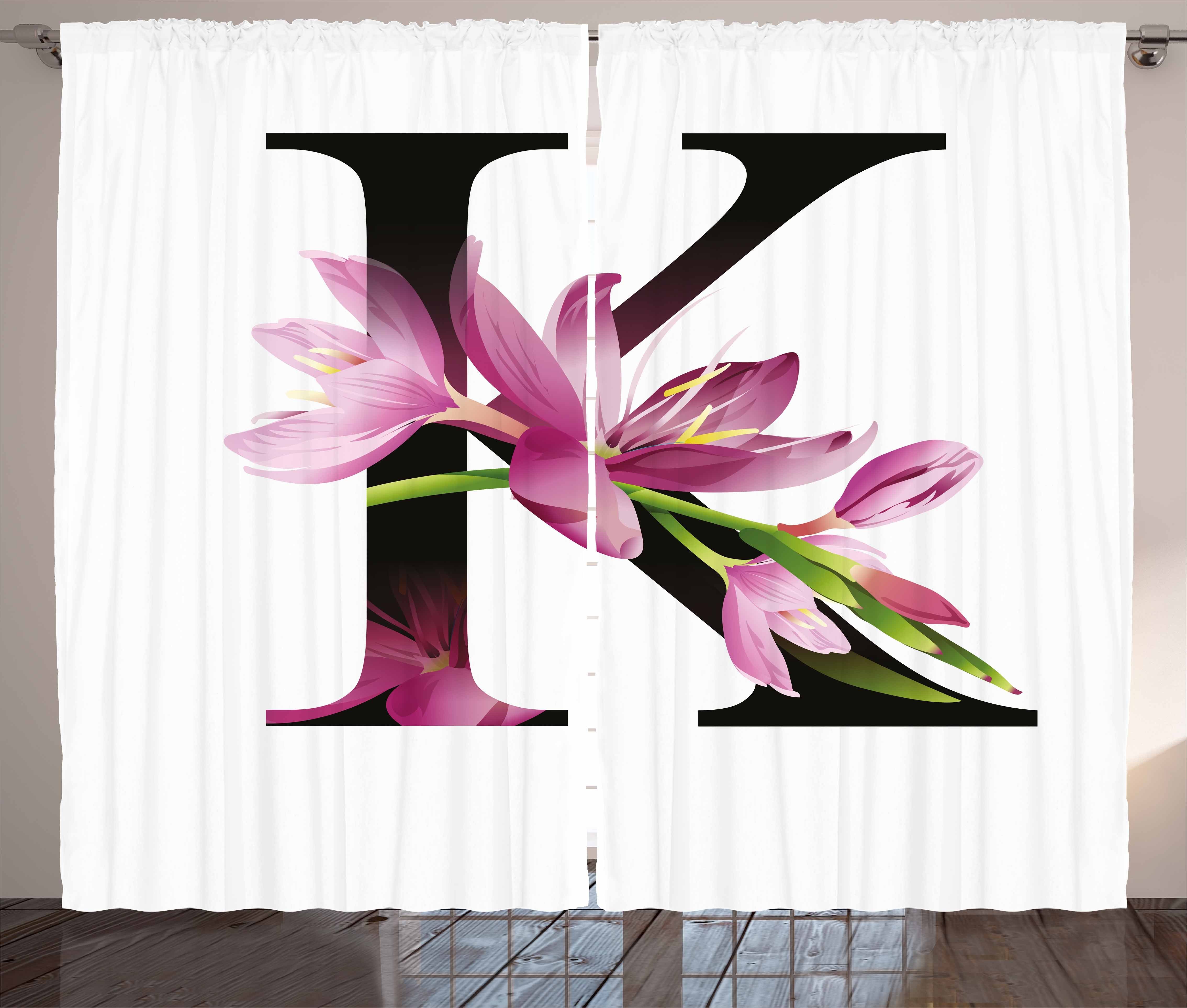 Blooming Buchstabe Schlaufen K und Kräuselband K Haken, mit Vorhang Schlafzimmer Gardine Lily Abakuhaus, Kaffir