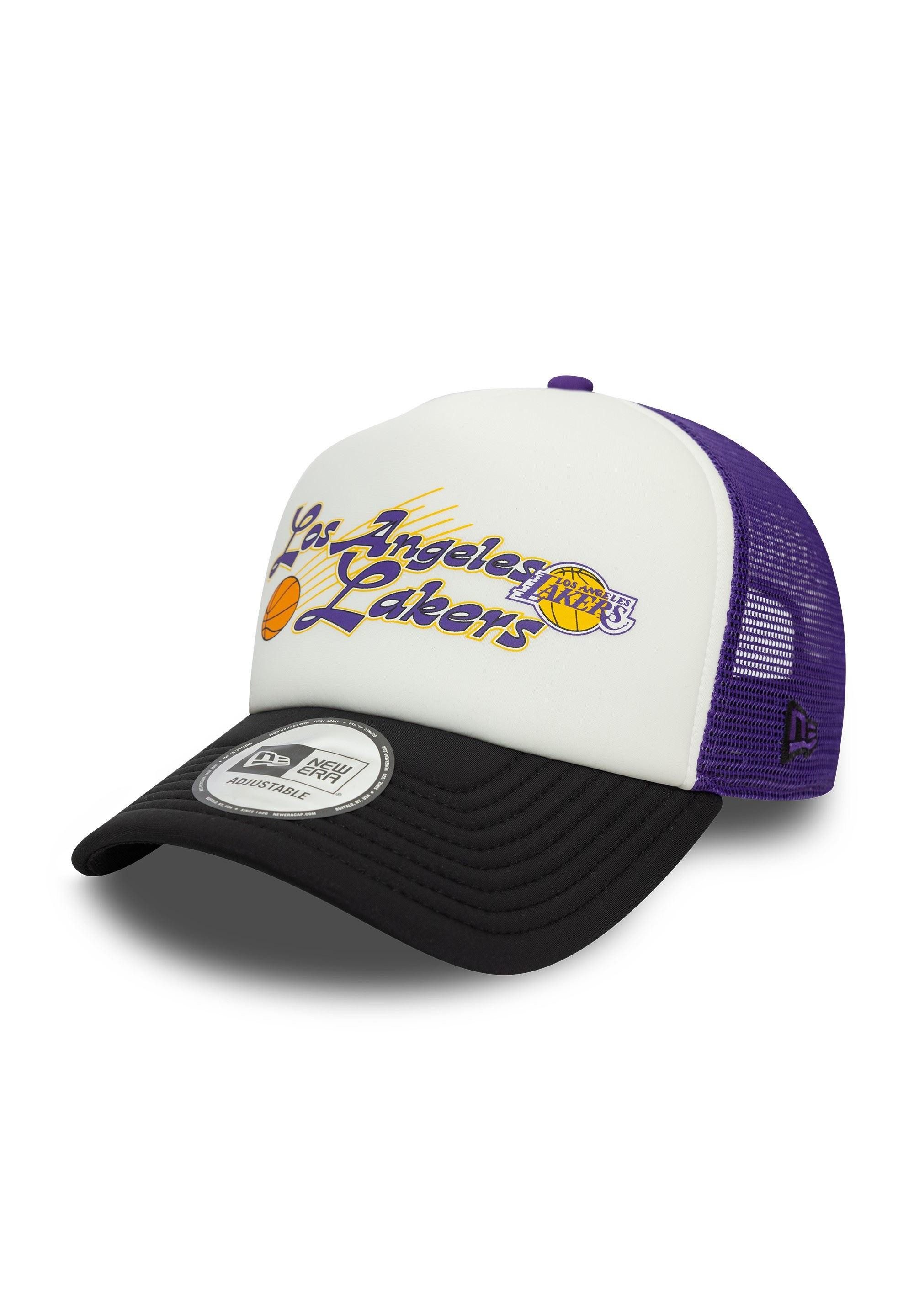 Baseball Cap Los Angeles Lakers NBA Graphic Weiß Schwarz Lila Verstellbare E-Frame
