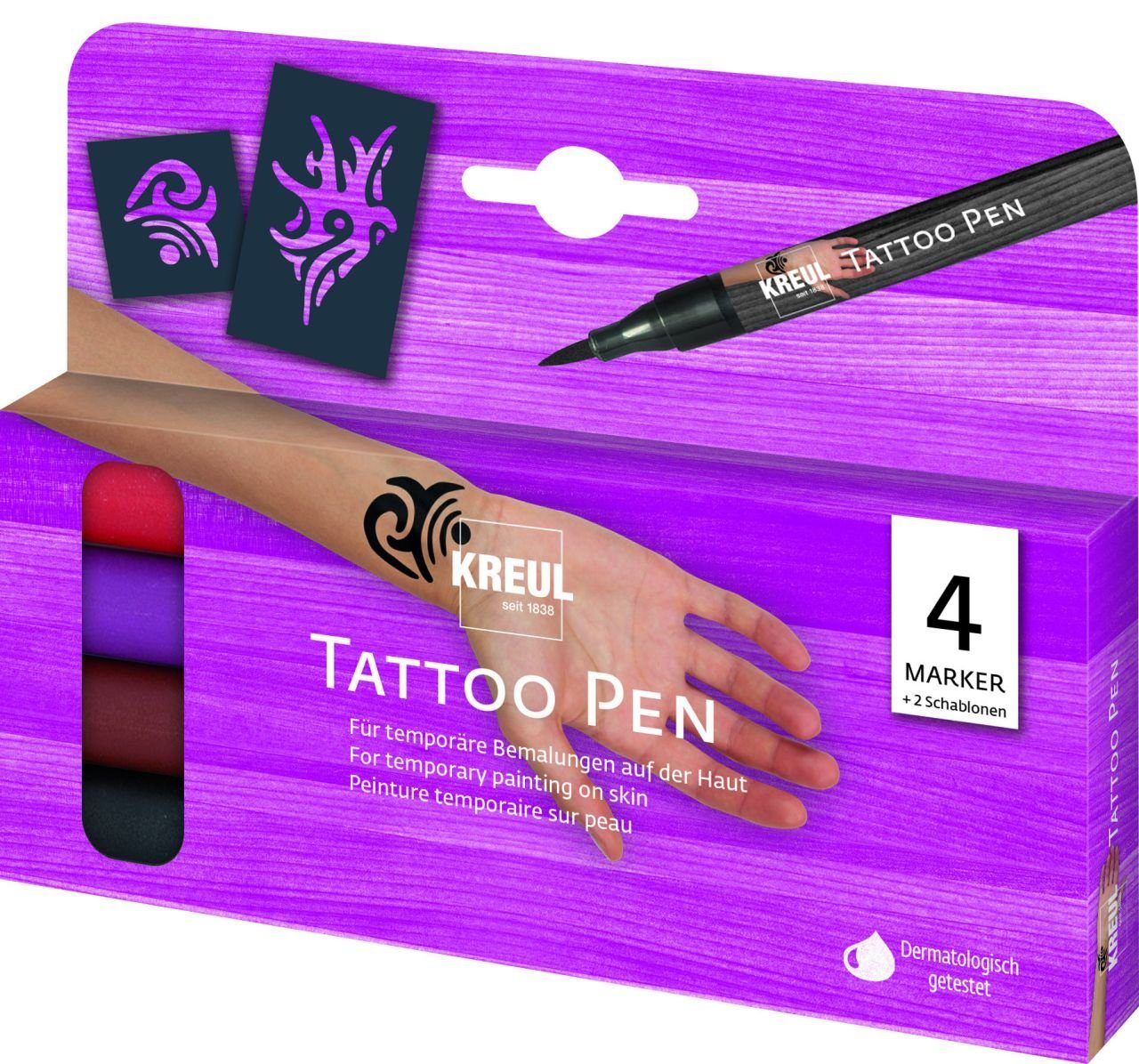 Kreul Bastelfarbe Kreul Tattoostift Tribals 4er Set Tattoo Pen