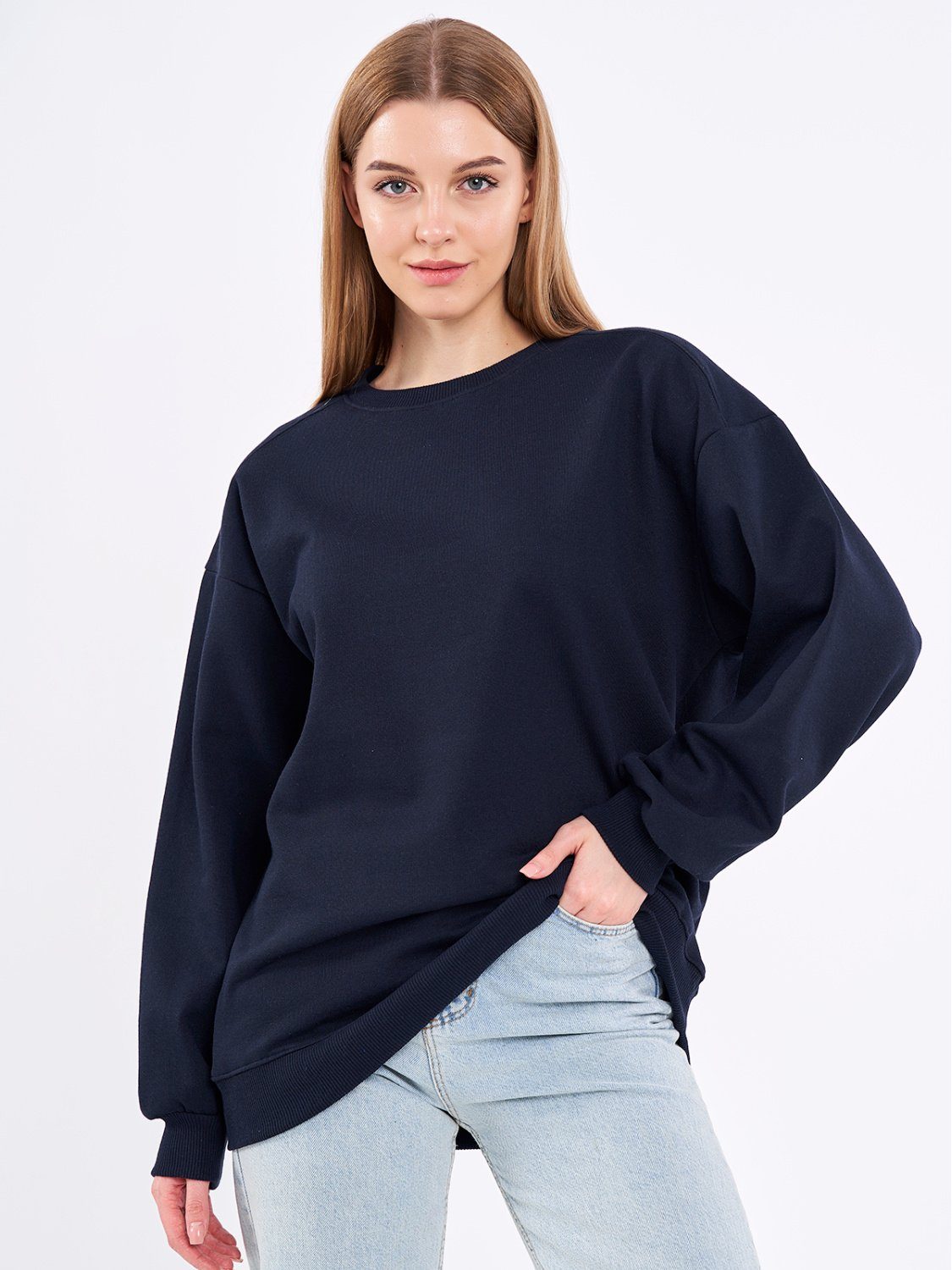 COMEOR Sweatshirt Damen Oversize Пуловери Langarm Baumwolle