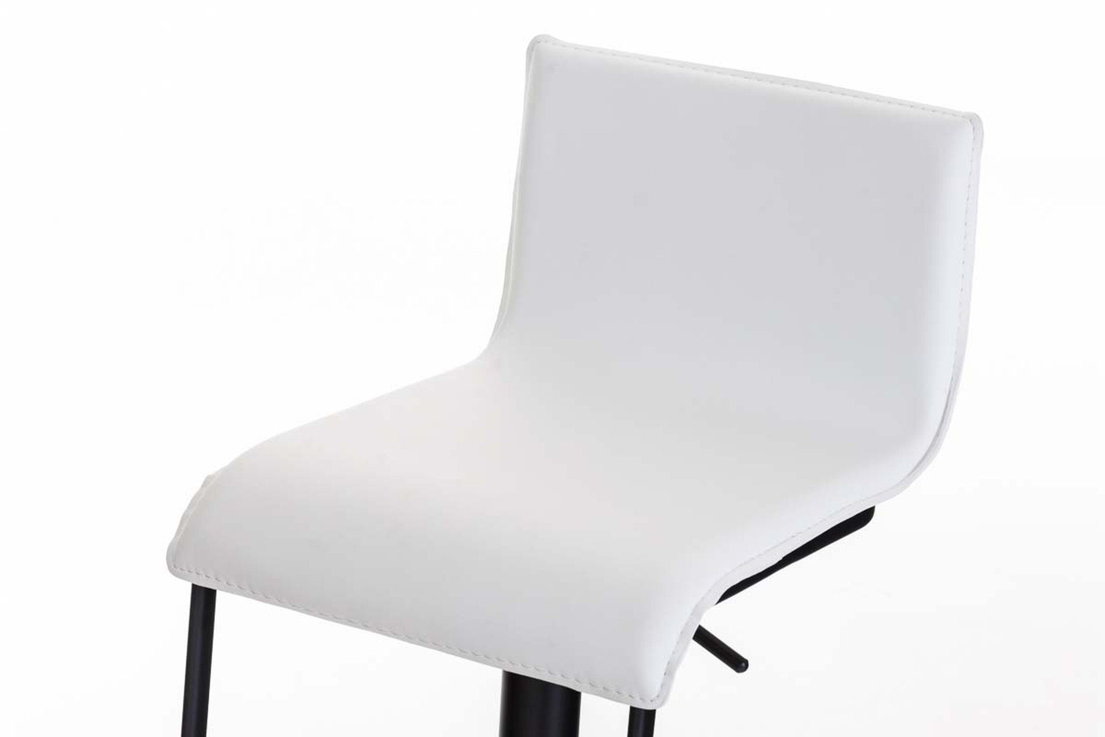 TPFLiving Barhocker Lima Weiß Küche), 360° (mit für schwarz Theke Hocker - - drehbar Sitzfläche: höhenverstellbar & Metall matt - - Fußstütze Kunstleder