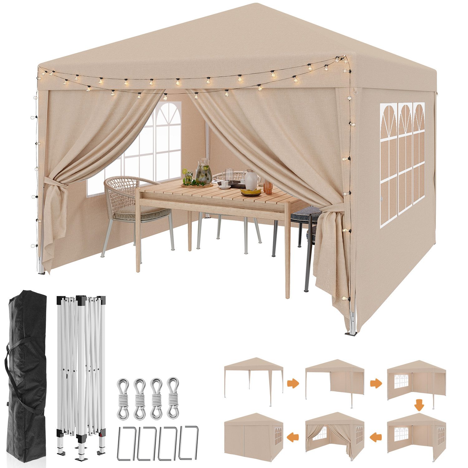 HOMALL Faltpavillon Faltbares Gartenzelt Gazebo 2*2/3*3 günstig online kaufen