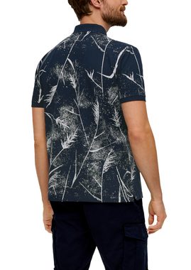 s.Oliver Kurzarmshirt Poloshirt mit All-over-Print Blende