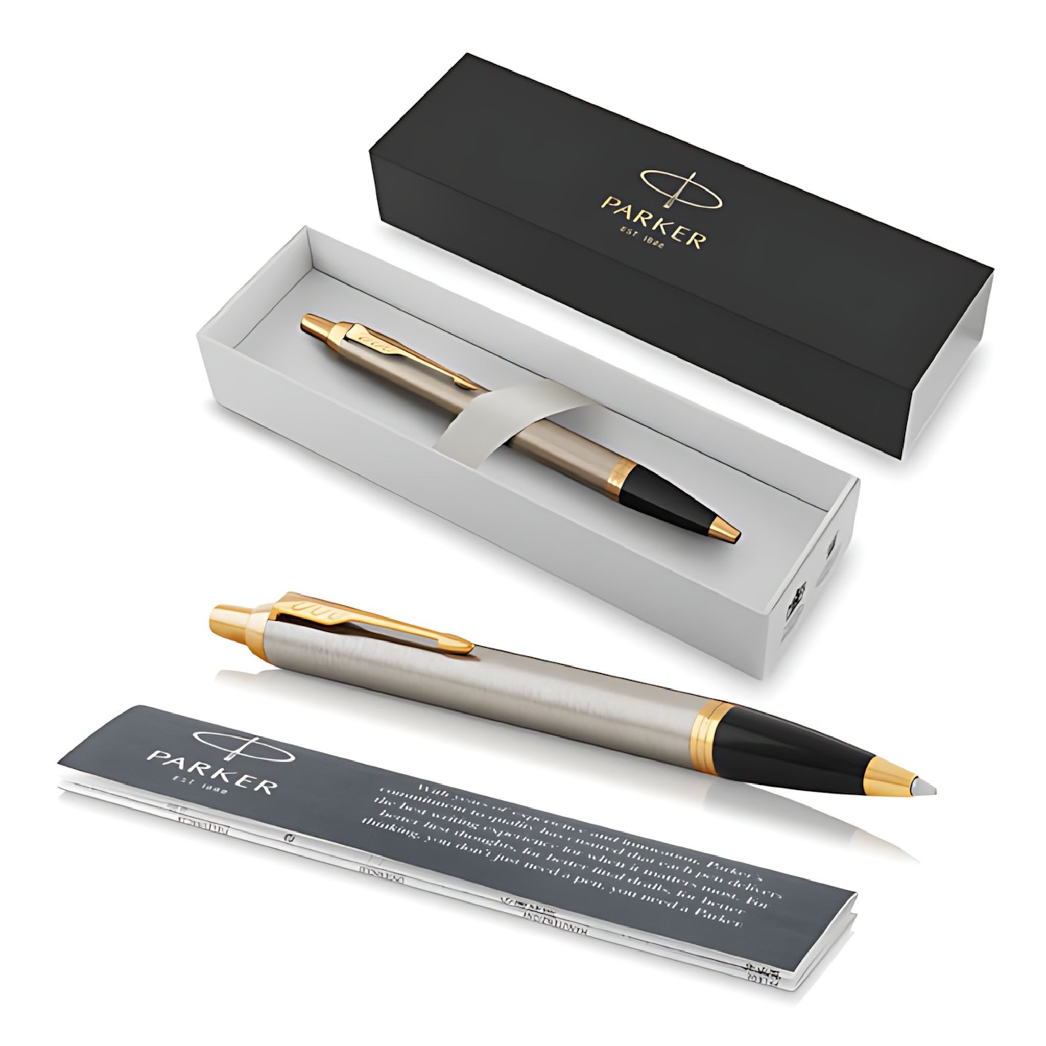 Parker Tintenroller PARKER IM Brushed Metal G.C. M Blau