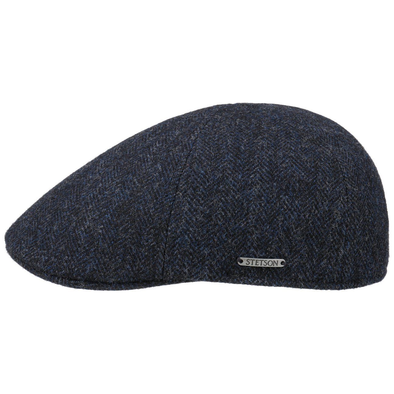 Cap Schirm (1-St) Stetson Flat schwarz-blau Flatcap mit