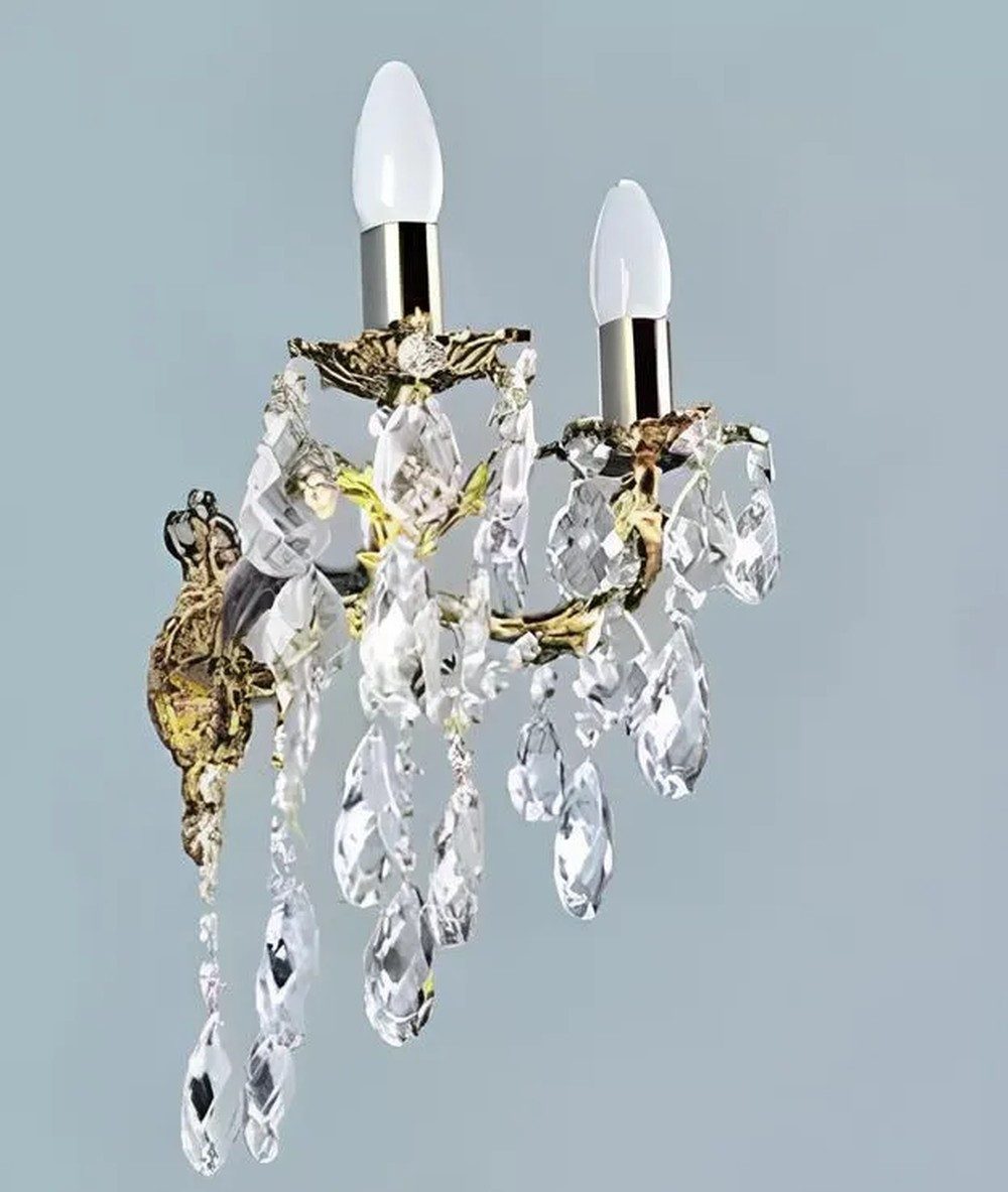 JVmoebel Wandleuchte Kristall Wandlampe in elegantem Design mit Lüster-Optik, Leuchtmittel wechselbar, Made in Europa