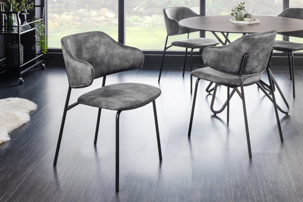 riess-ambiente Armlehnstuhl VOGUE grau / schwarz günstig online kaufen
