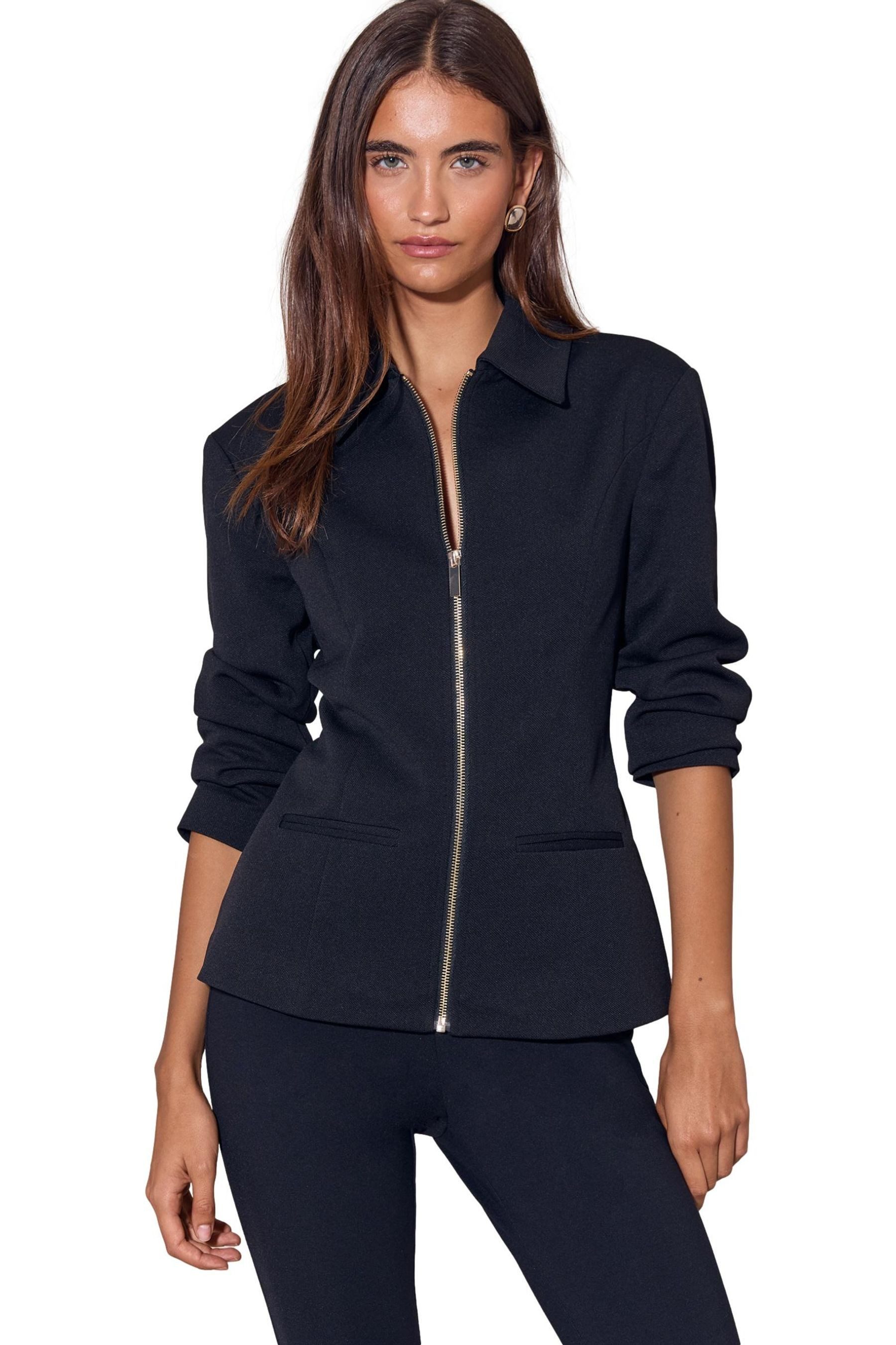 LIPSY Jackenblazer Lipsy Strukturierte Jacke mit Kragen und (1-tlg)