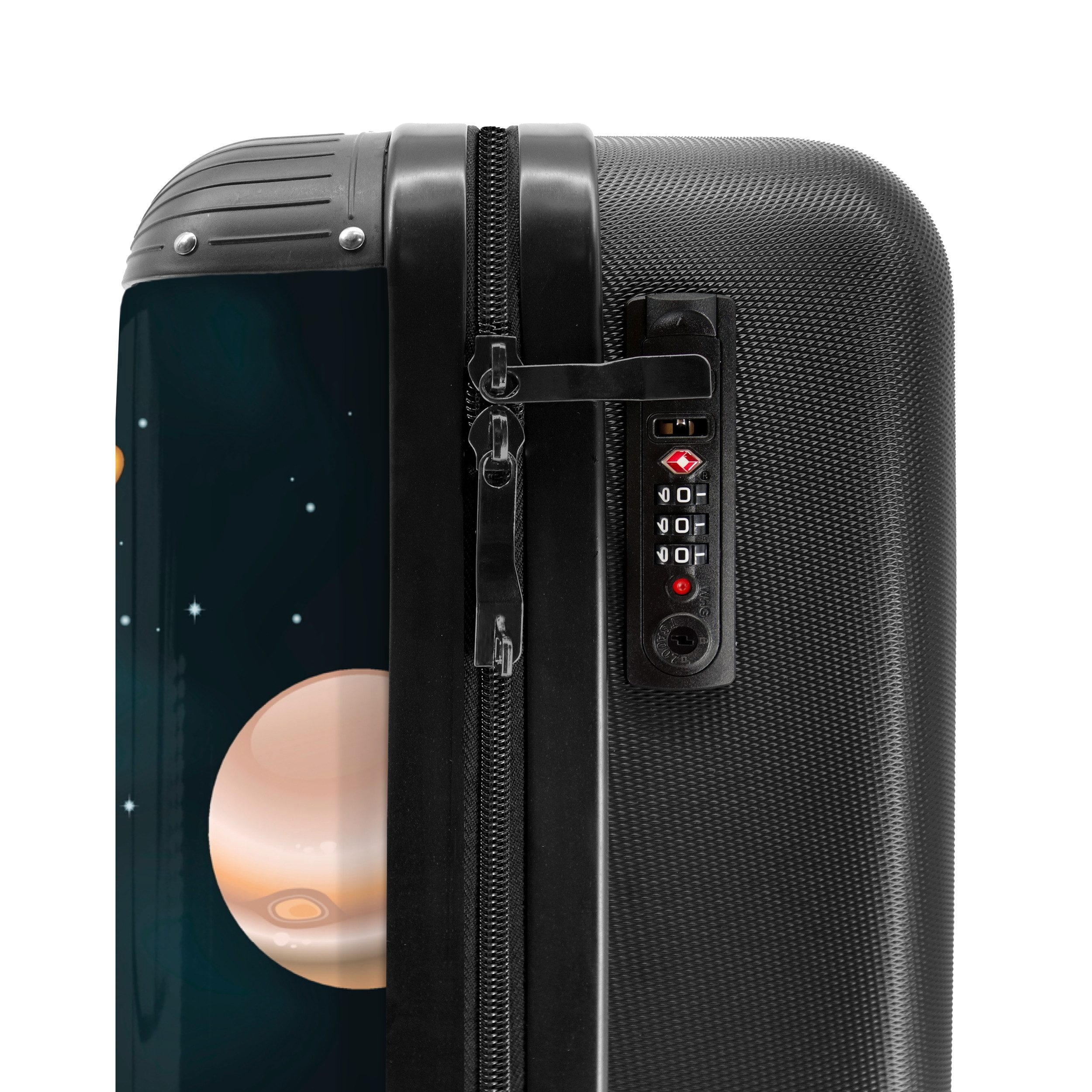 NoBoringSuitcases.com© Kinderkoffer Planeten - Weltraum - Erde - Kinder 55x35x20cm, Handgepäck Koffer, Hartschalenkoffer Kinder, Reisekoffer Jungen – Bild 5 von 5